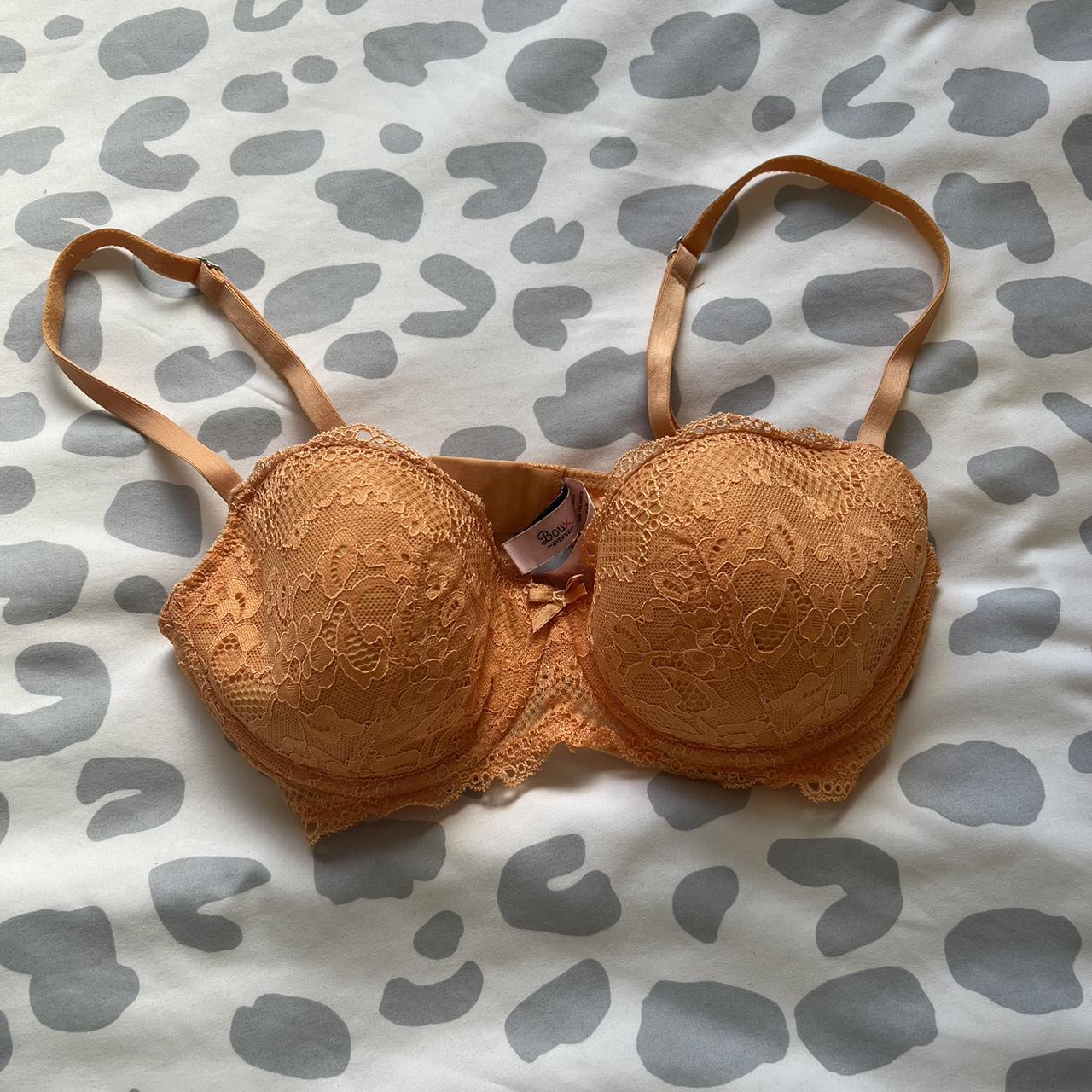 Boux Avenue Orange Lace Bra Size 32D Worn Once But... - Depop