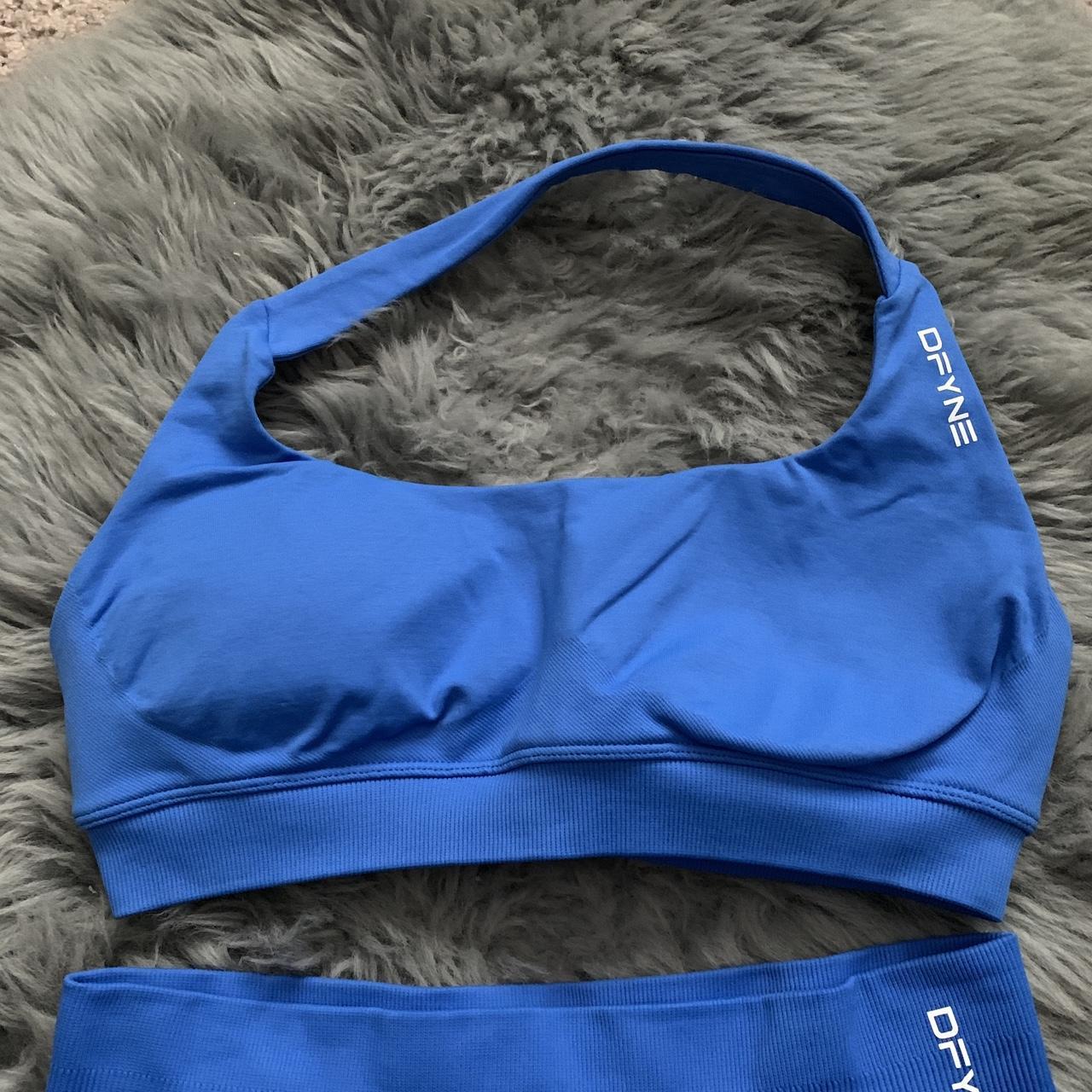 DFYNE Impact Electric Blue Halter Sports Bra 4.5”... - Depop