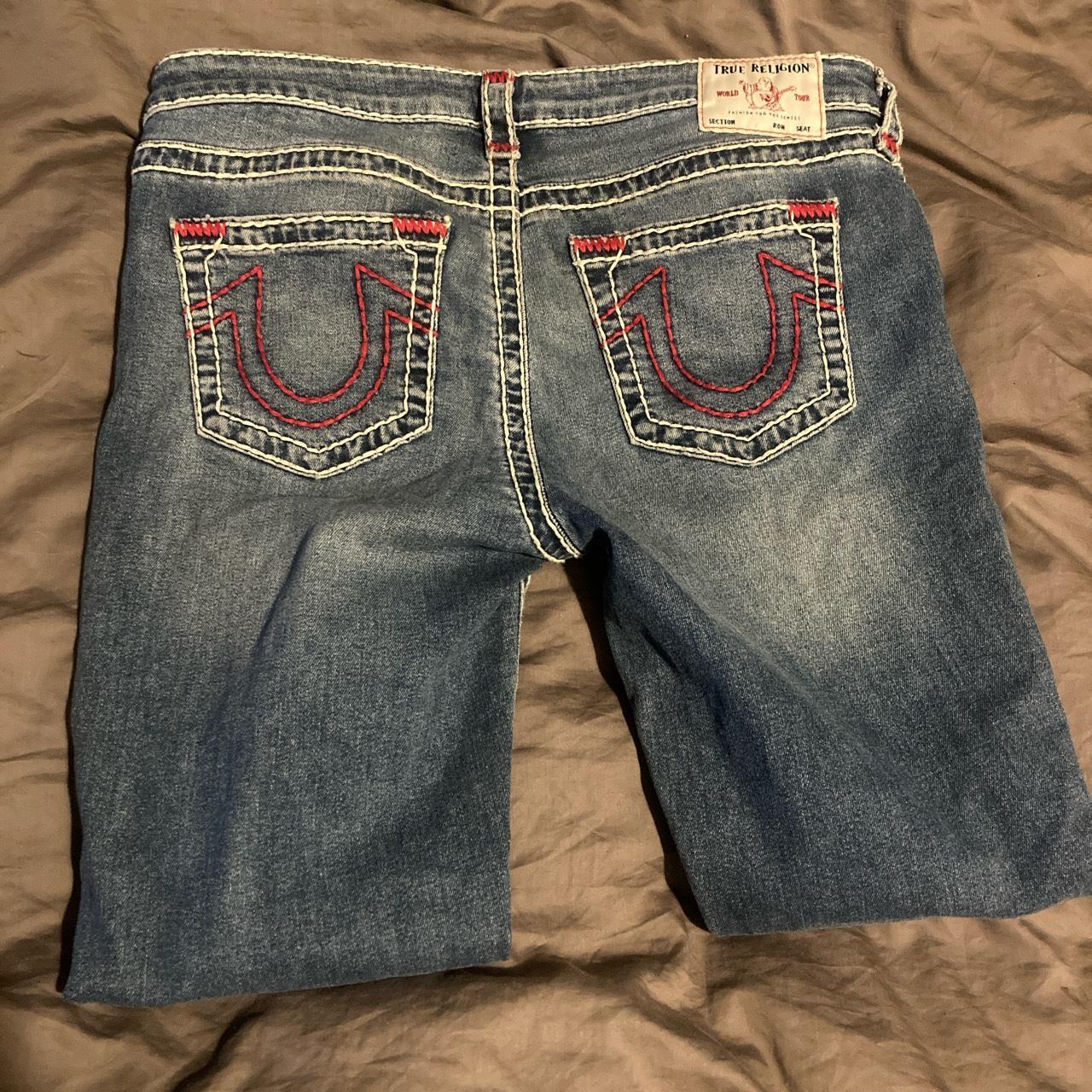 Size 31 True Religion jeans with red stitching