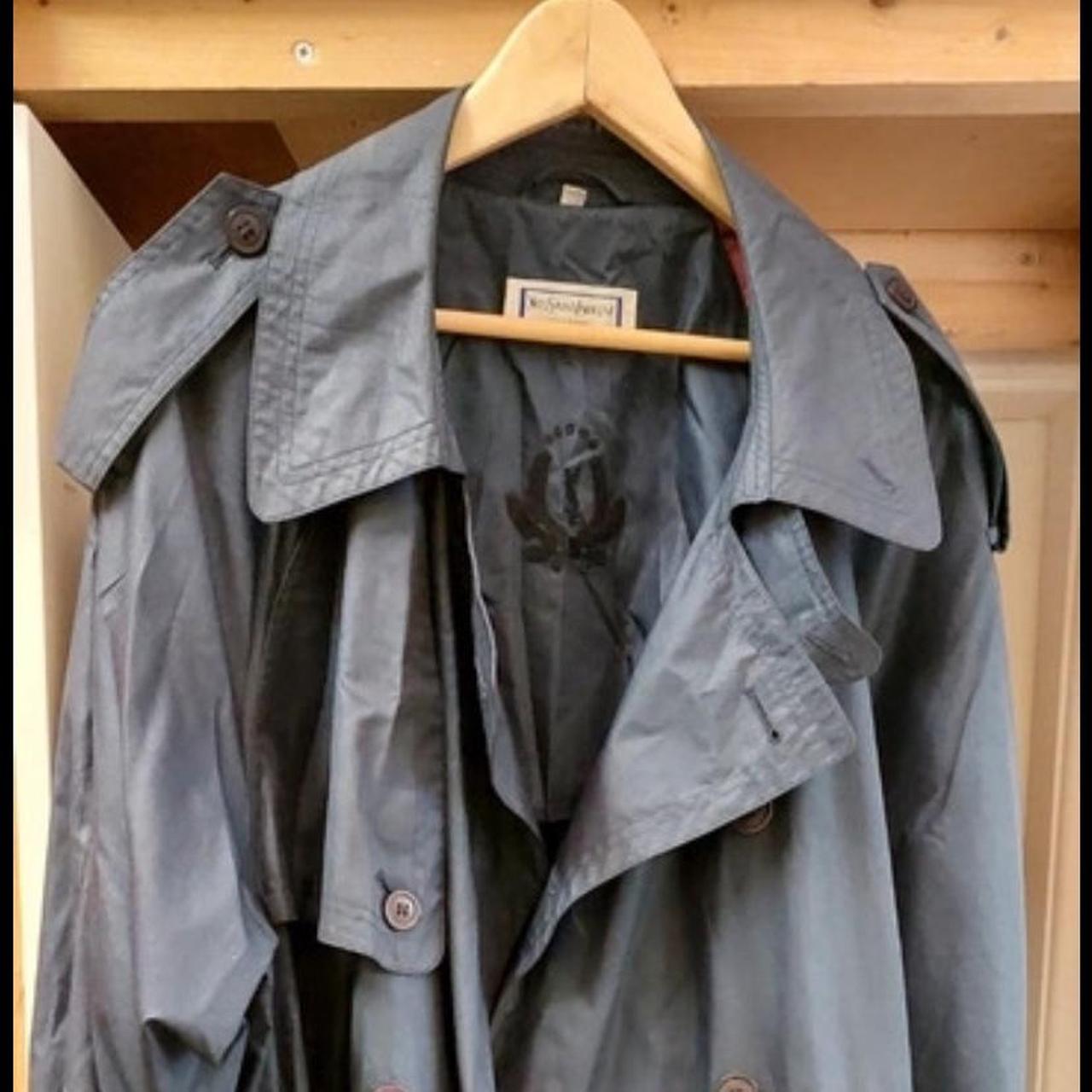 YSL men/ unisex trench coat Good condition, silky... - Depop