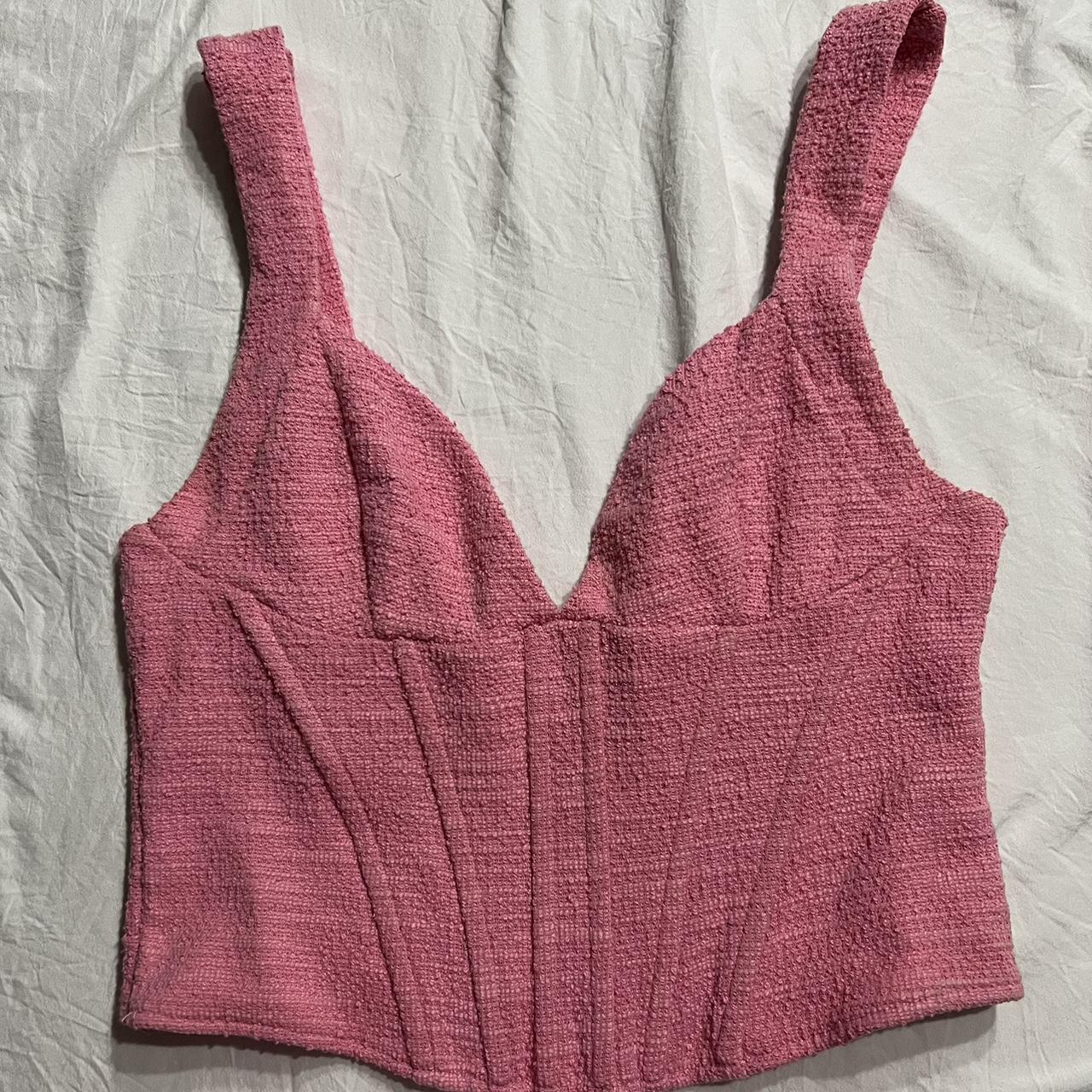 Zara Women's Pink Corset Depop