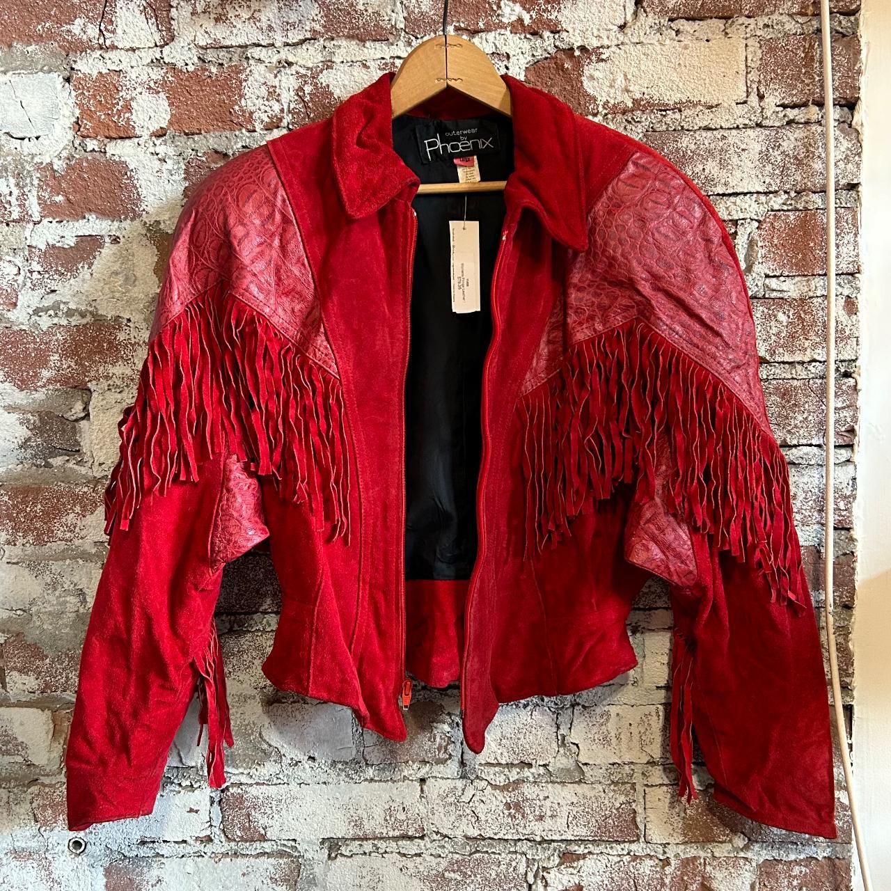 Red on sale fringe jacket