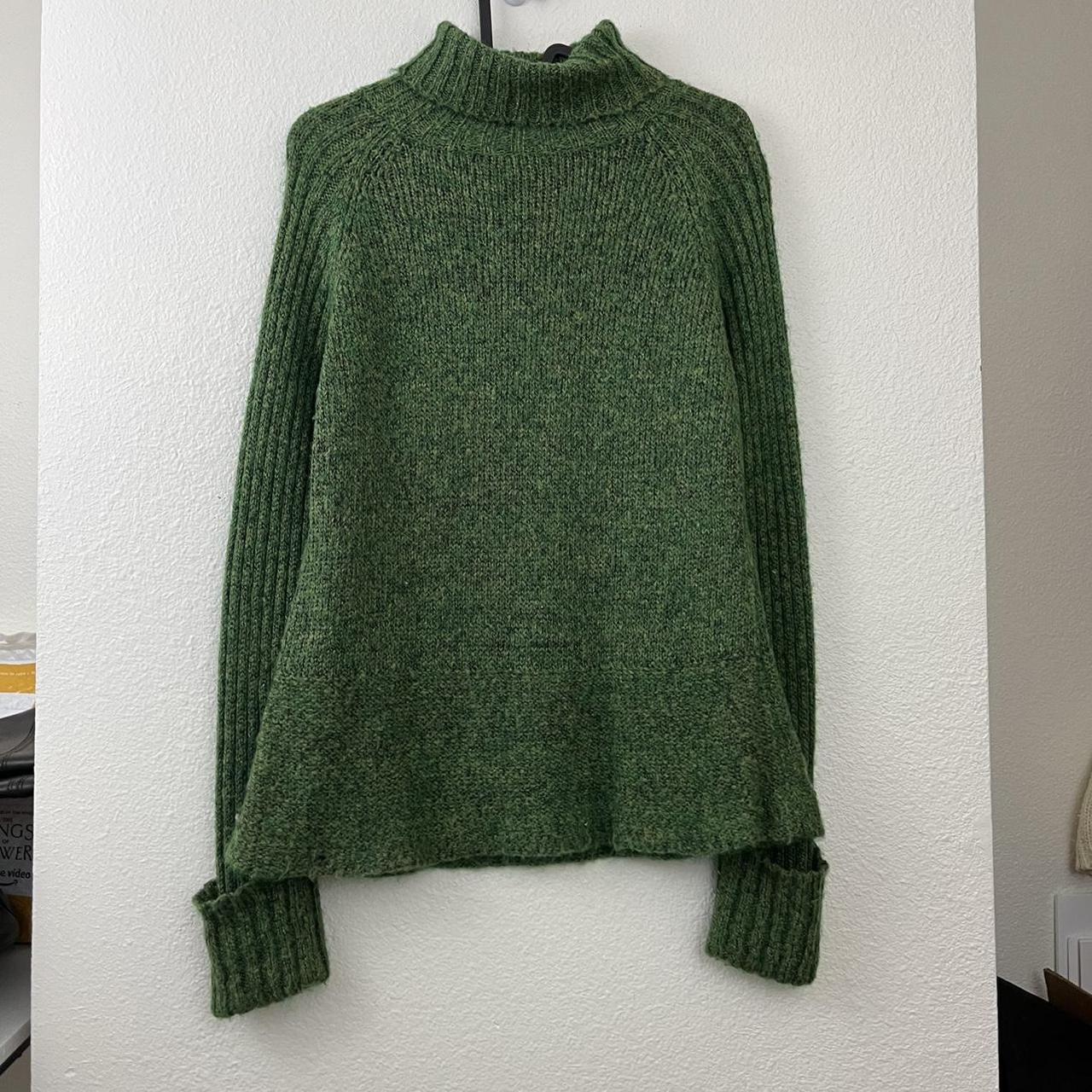 Green knit turtleneck sweater top I believe this... - Depop