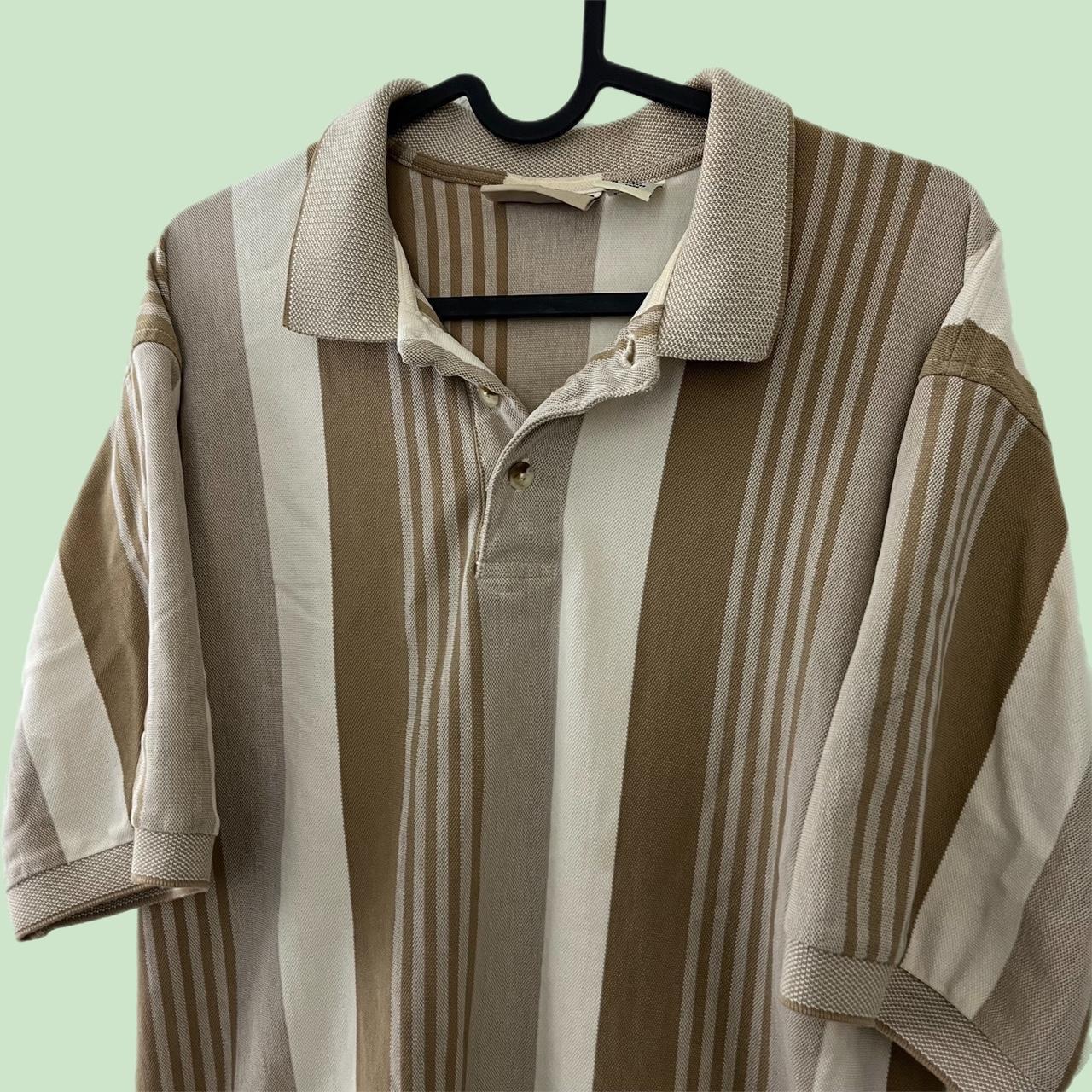 Vintage striped polo shirt Size Medium PLEASE CHECK... - Depop