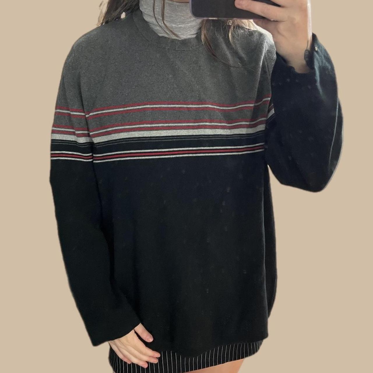 y2k skater striped knit sweater Size Mens XXL... Depop