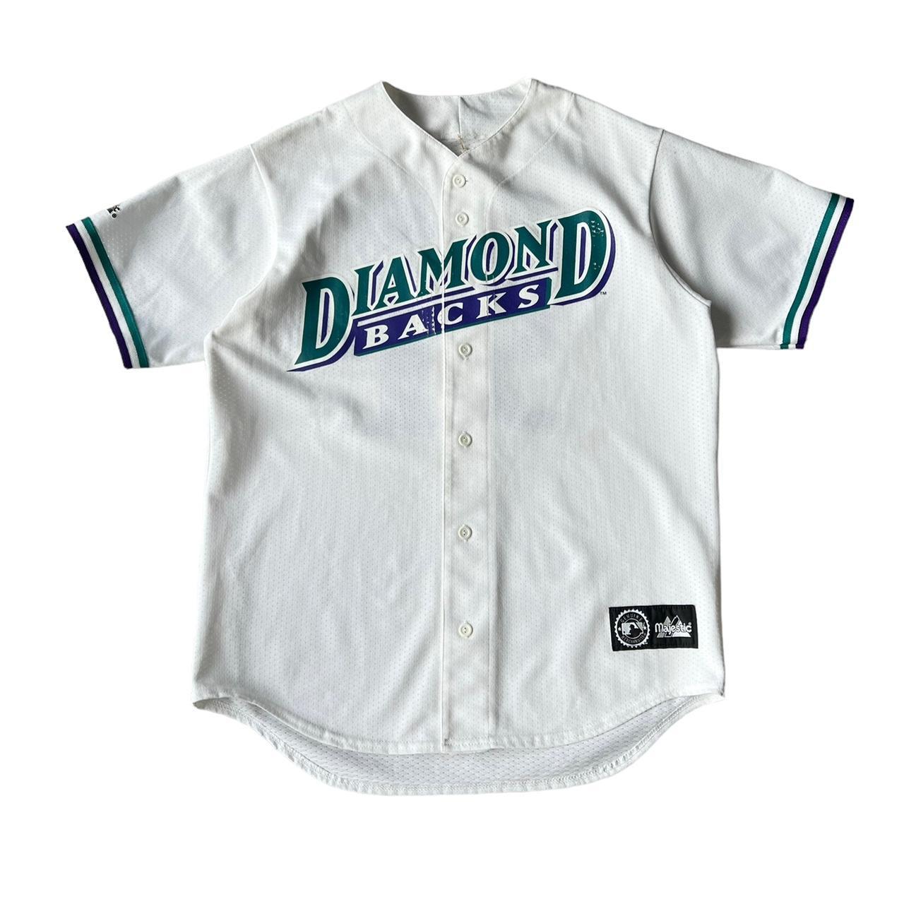 Vintage Grey Arizona Diamondbacks Jersey w/ Patch on - Depop