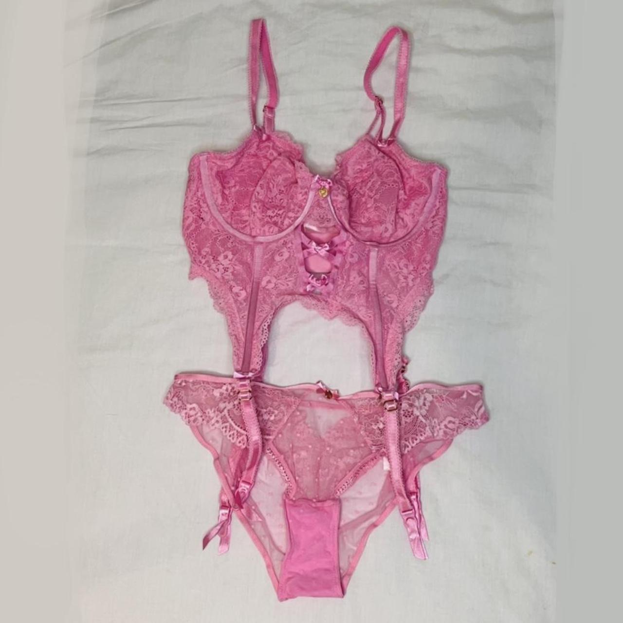 Boux avenue pink lace lingerie set. Never been worn... - Depop