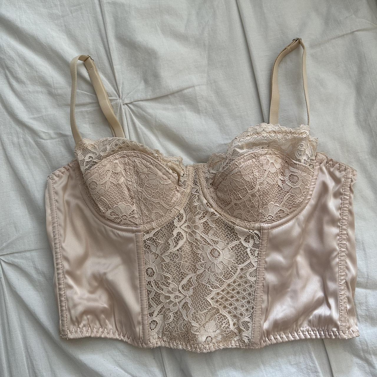 URBAN OUTFITTERS BABY PINK CORSET TOP I CUT THE... - Depop