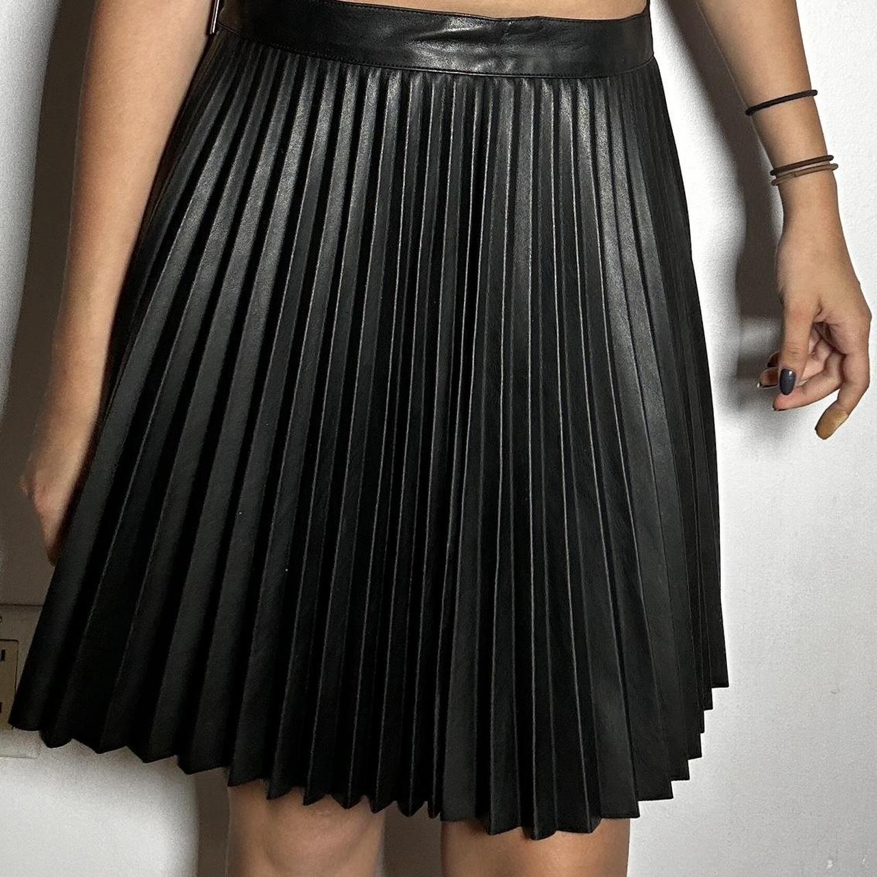 Pleated faux leather midi skirt topshop best sale