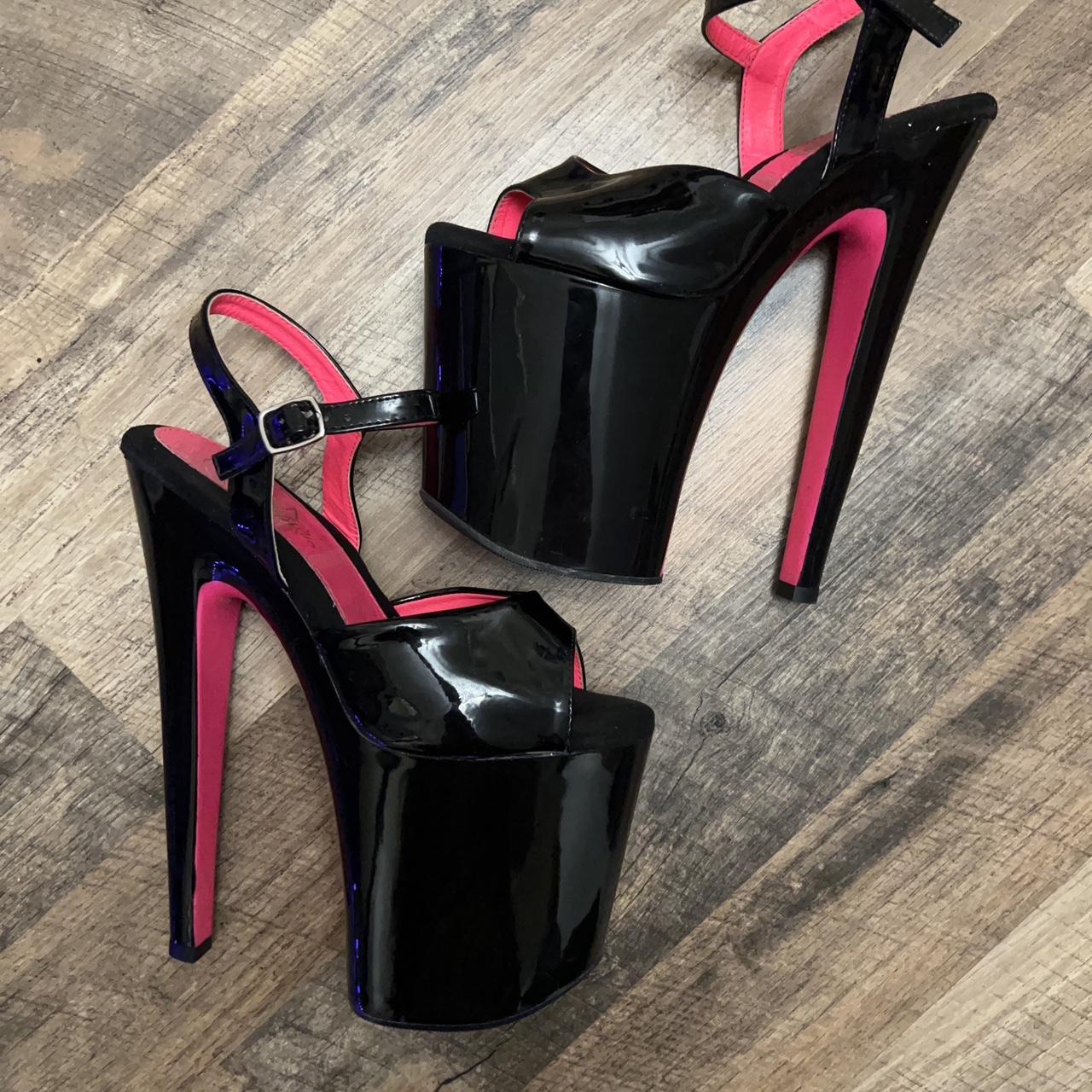 Super cute, glowing Pleaser heels. 8 inches high. - Depop