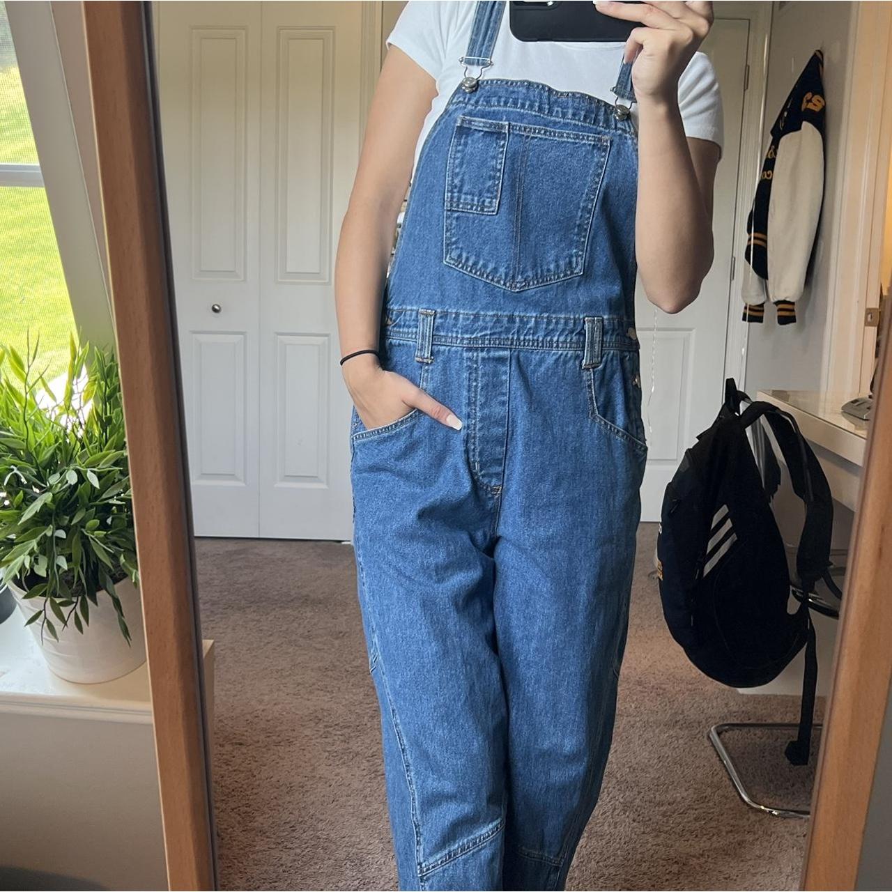 Urban Outfitters Women's Blue Dungareesoveralls Depop