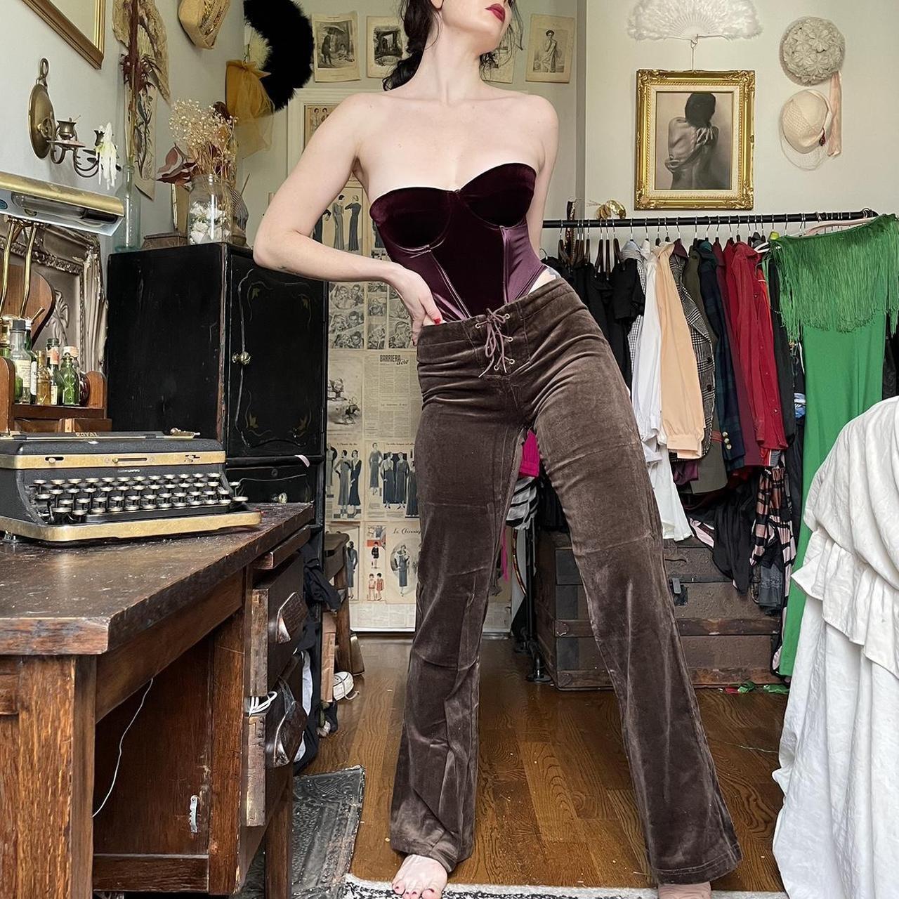 Vintage 80s low rise velvet flare pants • RARE...