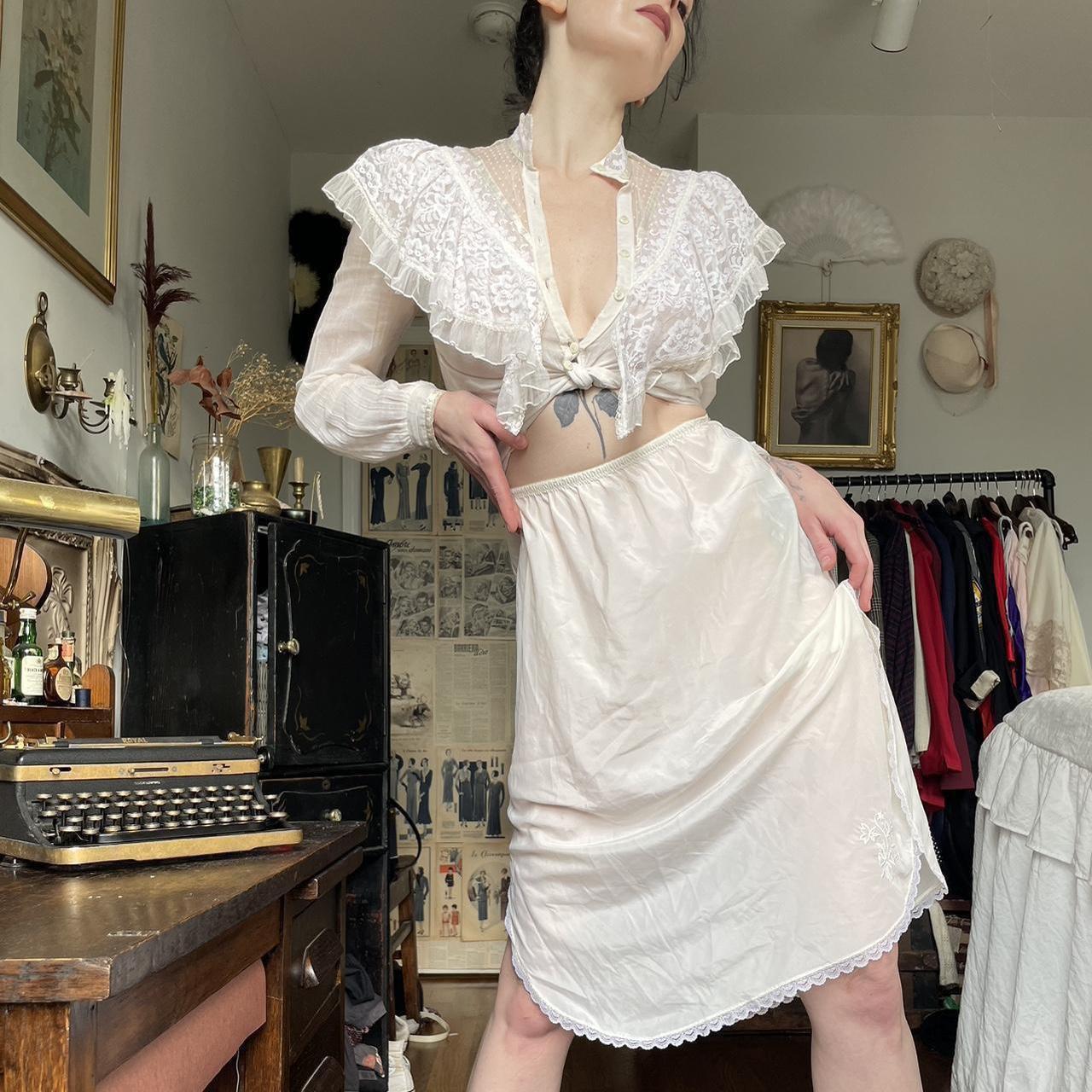 Vintage Dior slip skirt • Luxe ivory half slip in a | Depop