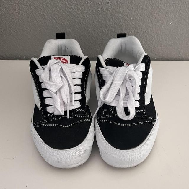 Black and White Knu Skool Vans, worn a few... - Depop