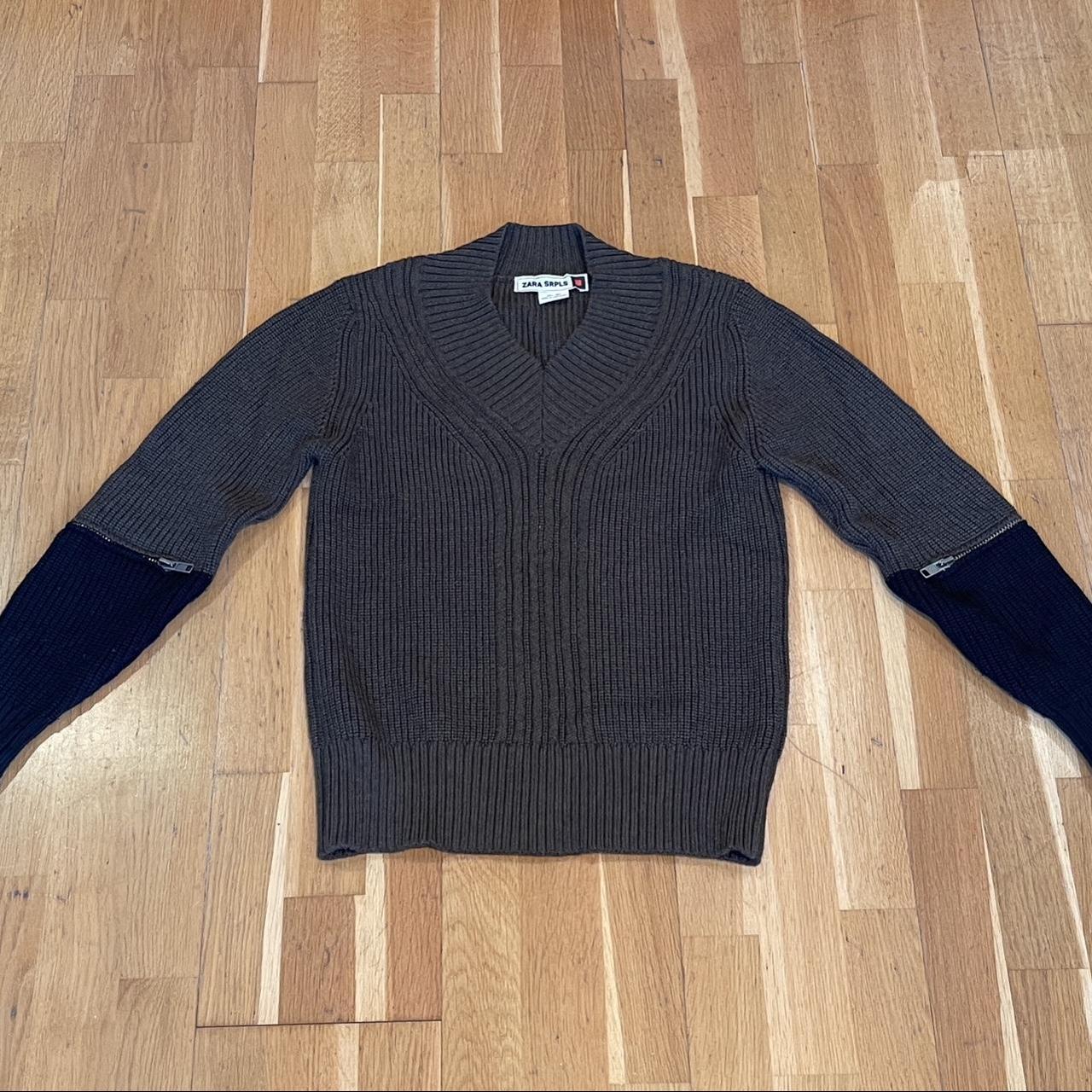 Zara Men's Black and Khaki Jumper | Depop