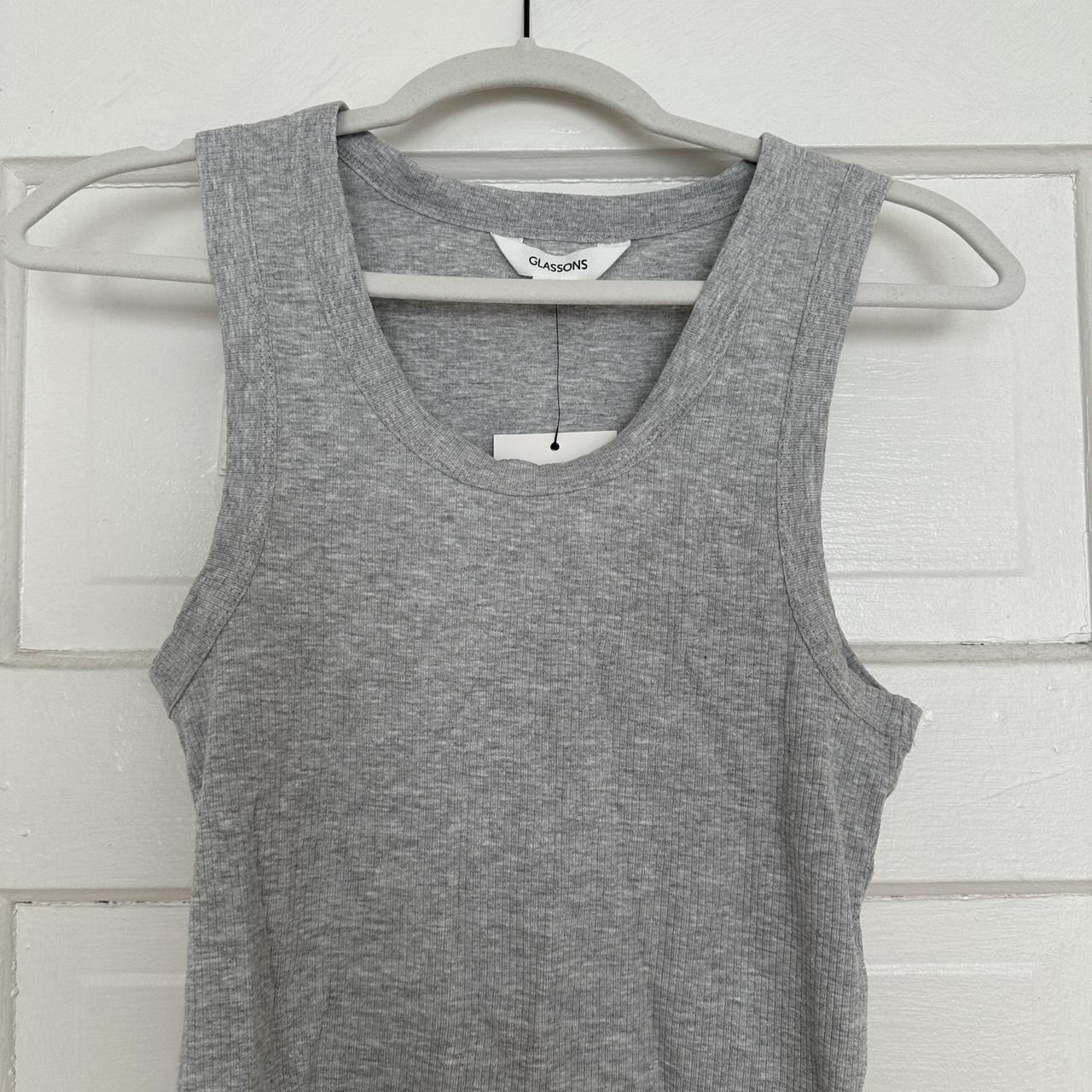 GLASSONS grey marle ribbed tank top size large BNWT... - Depop