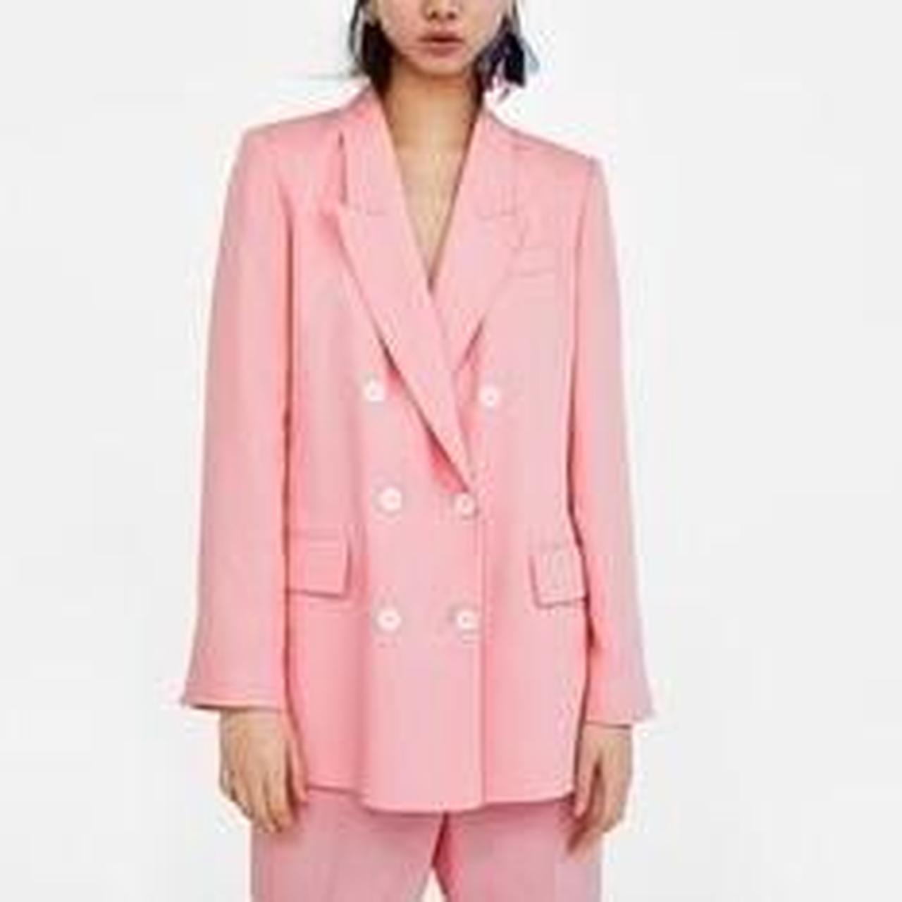 Zara Women's Pink Suit Depop