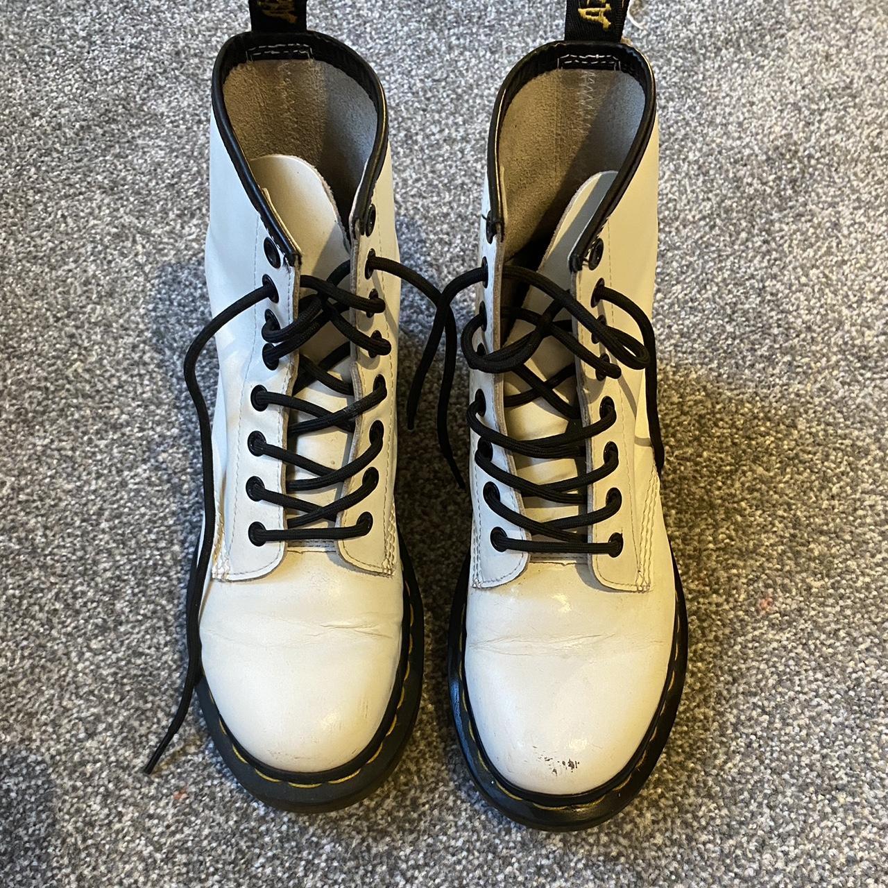 White Dr martens boots Slight scuff marks but as... Depop