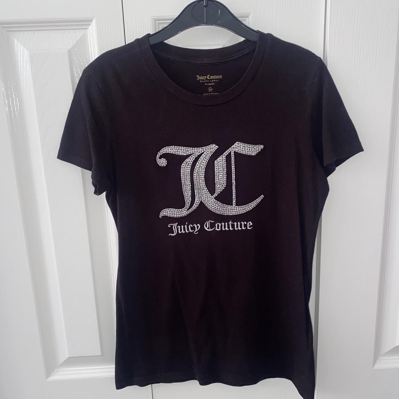 JUICY COUTURE black embellished tshirt with silver... Depop