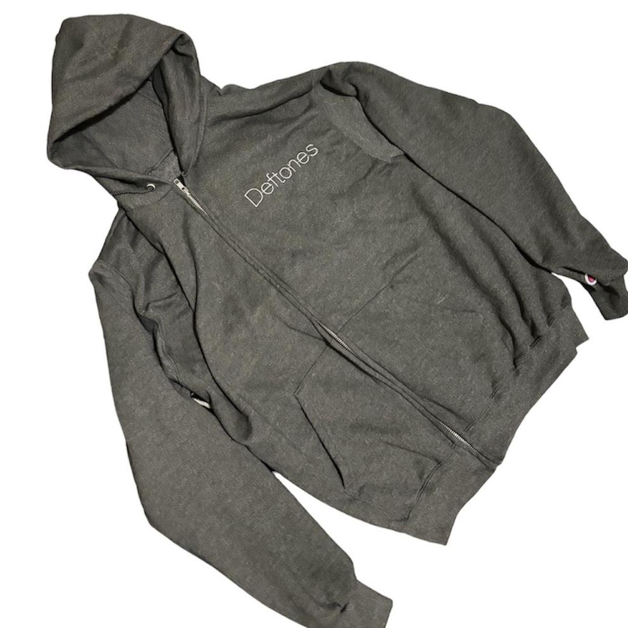 Deftones Charcoal Grey Zip Up Hoodie 🩶 Embroidery... Depop