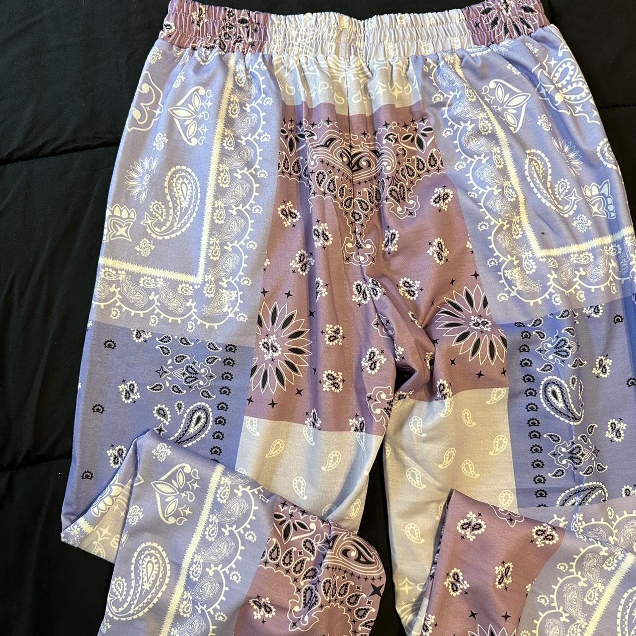 Bandana design purple joggers Depop