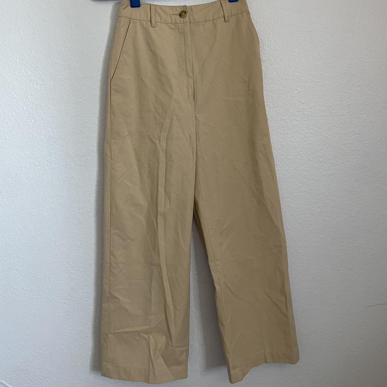 Khaki wide leg pants I got these at a boutique in... - Depop