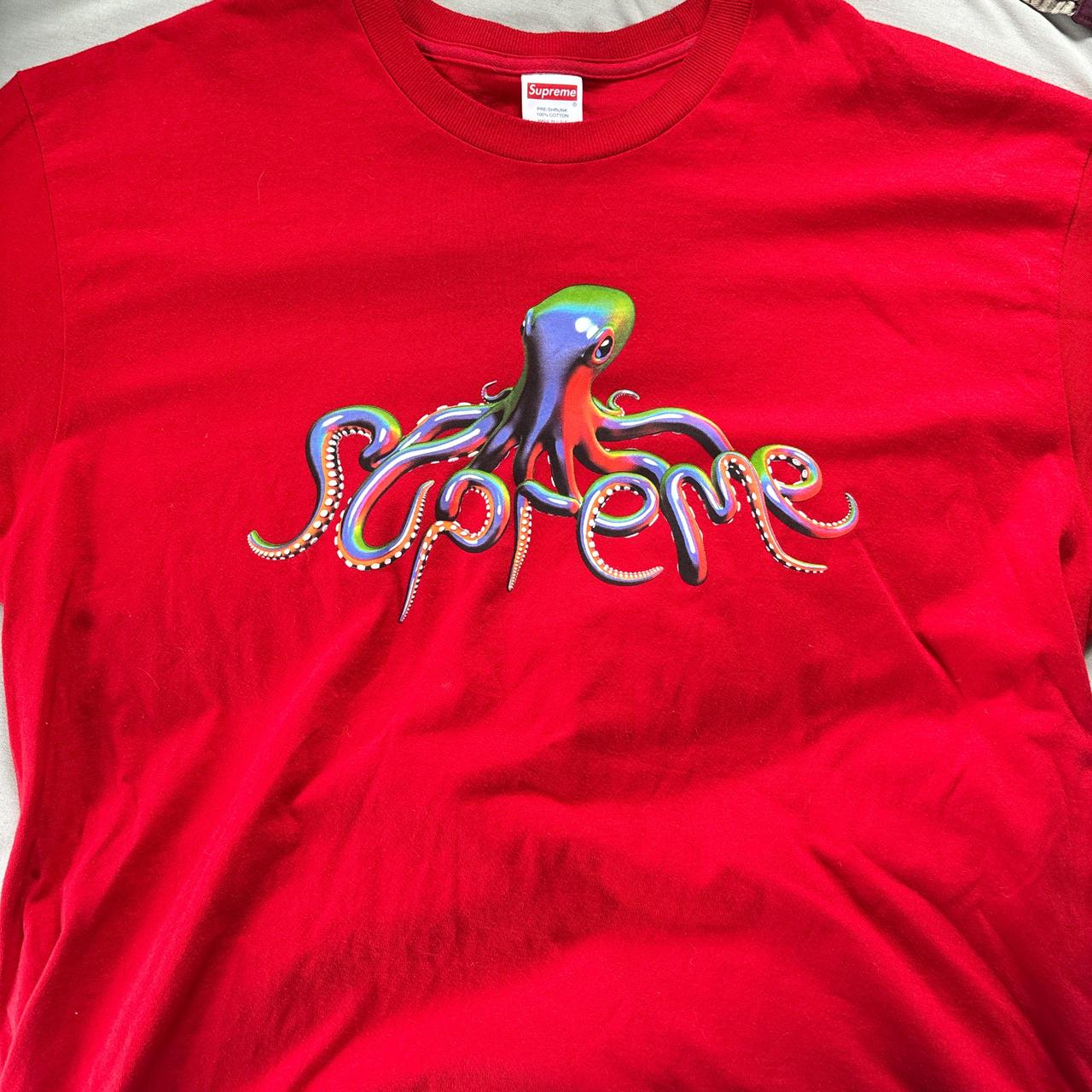 authentic supreme octopus tee on red. great condition