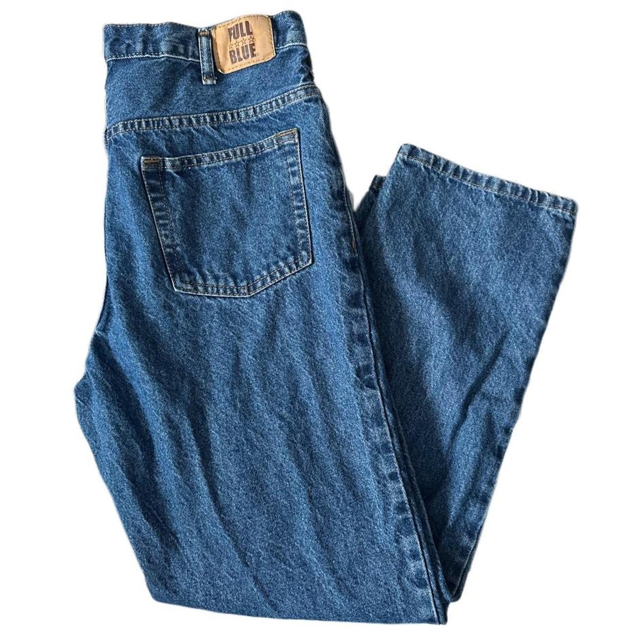full blue jeans size 34x30 34” waist 12”... - Depop
