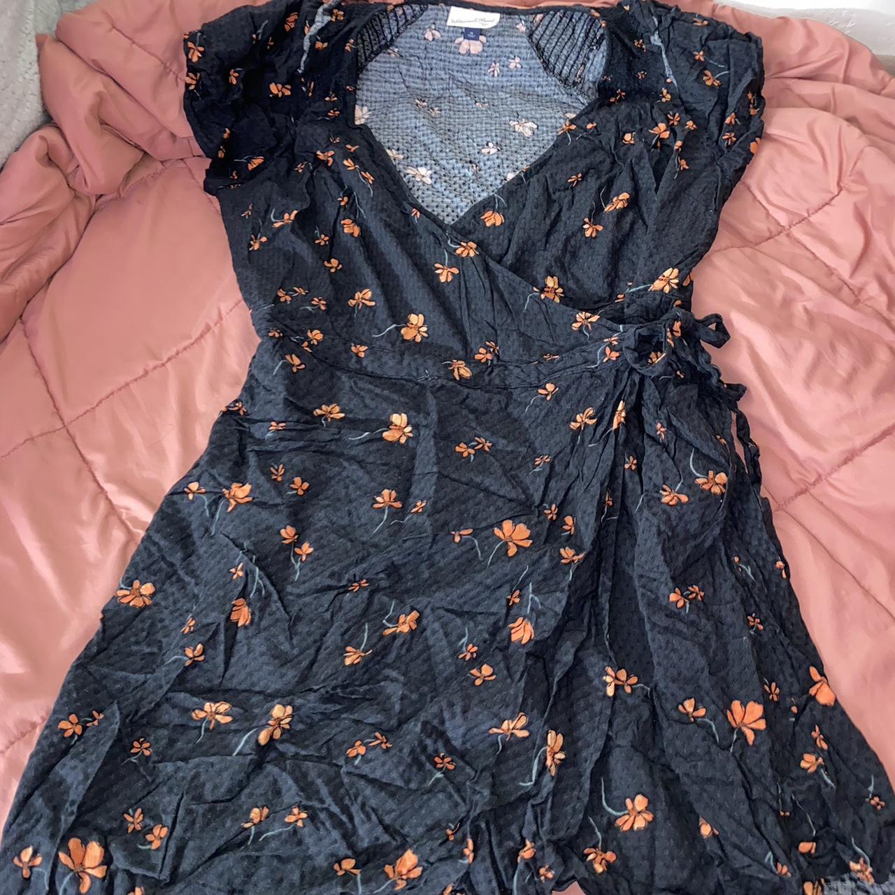 Target Women's Black and Orange Dress Depop