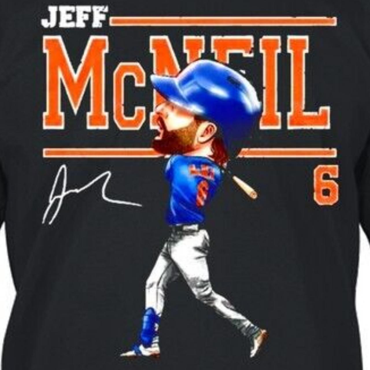  Jeff McNeil Long Sleeve Shirt - Jeff McNeil New York Cartoon :  Sports & Outdoors