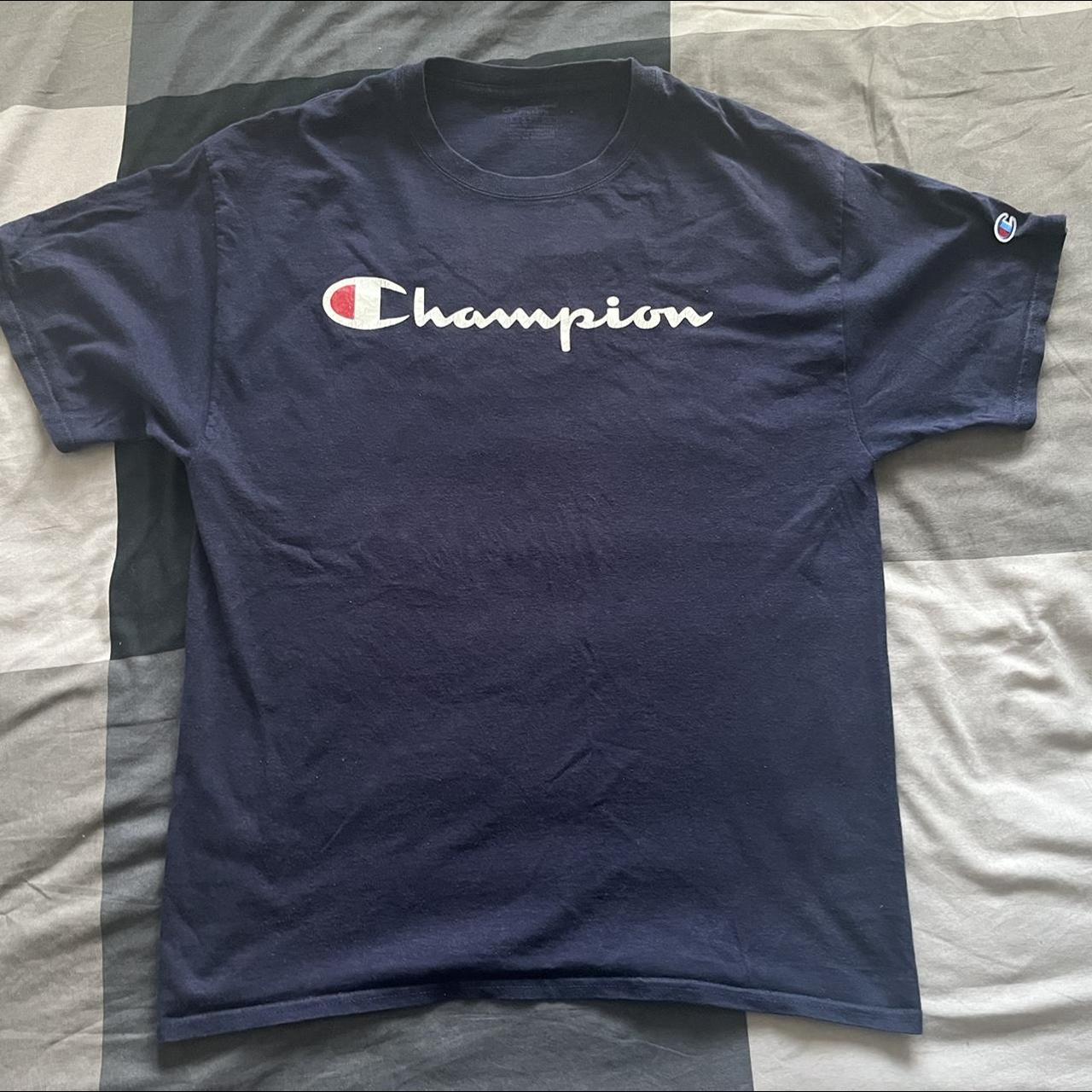 Champion Navy Blue t shirt 👕 Size: Large Standard... - Depop