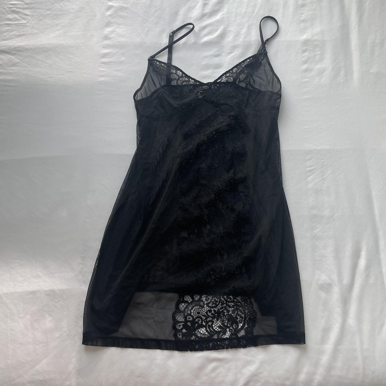 La perla mini dress / cami Sheer lace dress... - Depop