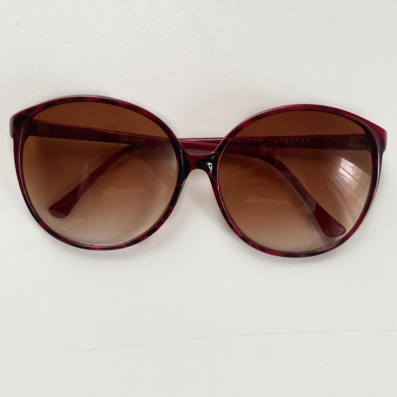 Women's Burgundy and Brown Sunglasses | Depop