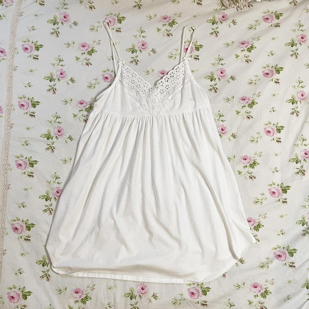 white lace/ribbon babydoll dress 🪽 ᰔ. size:... - Depop