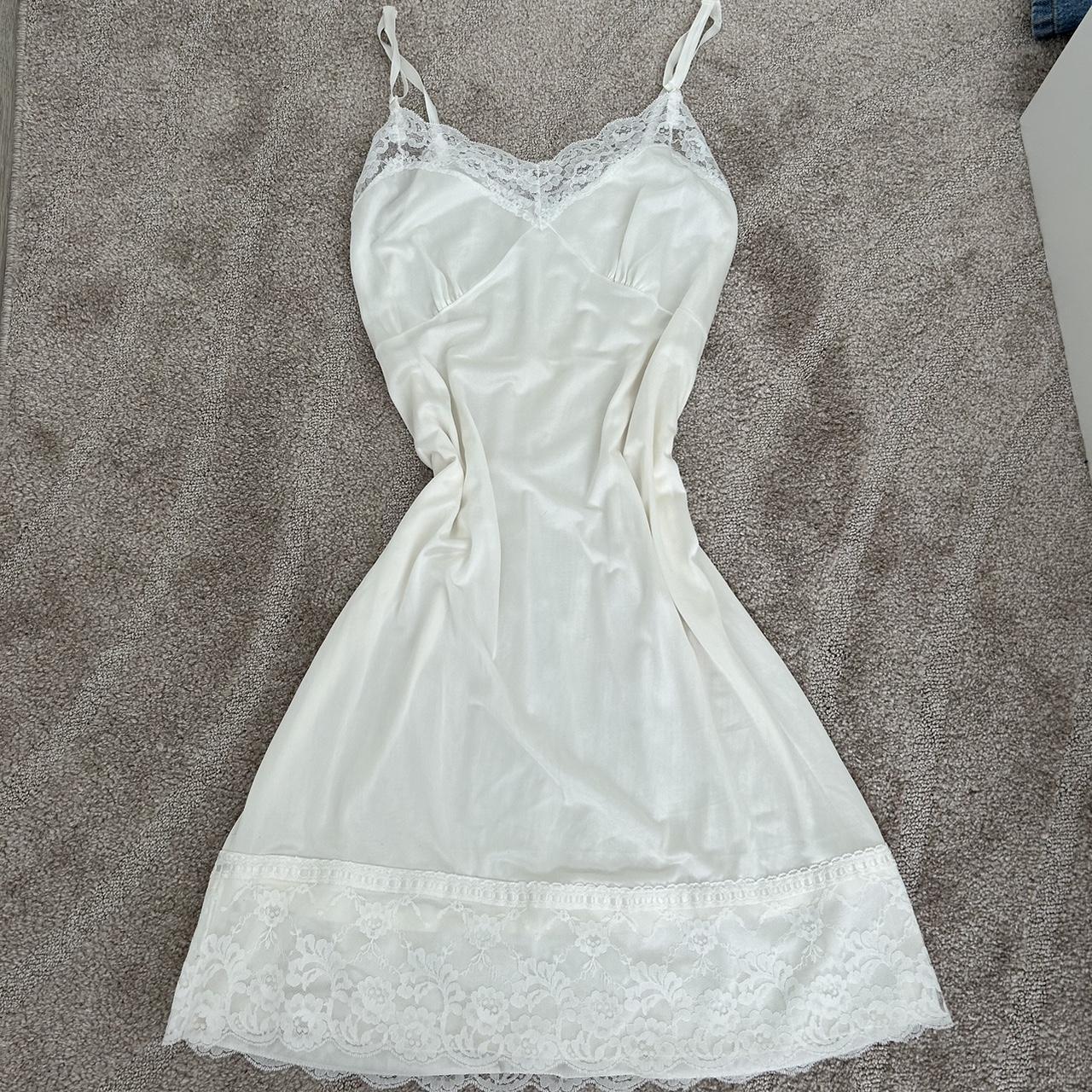 White Lingerie Lace Slip Dress