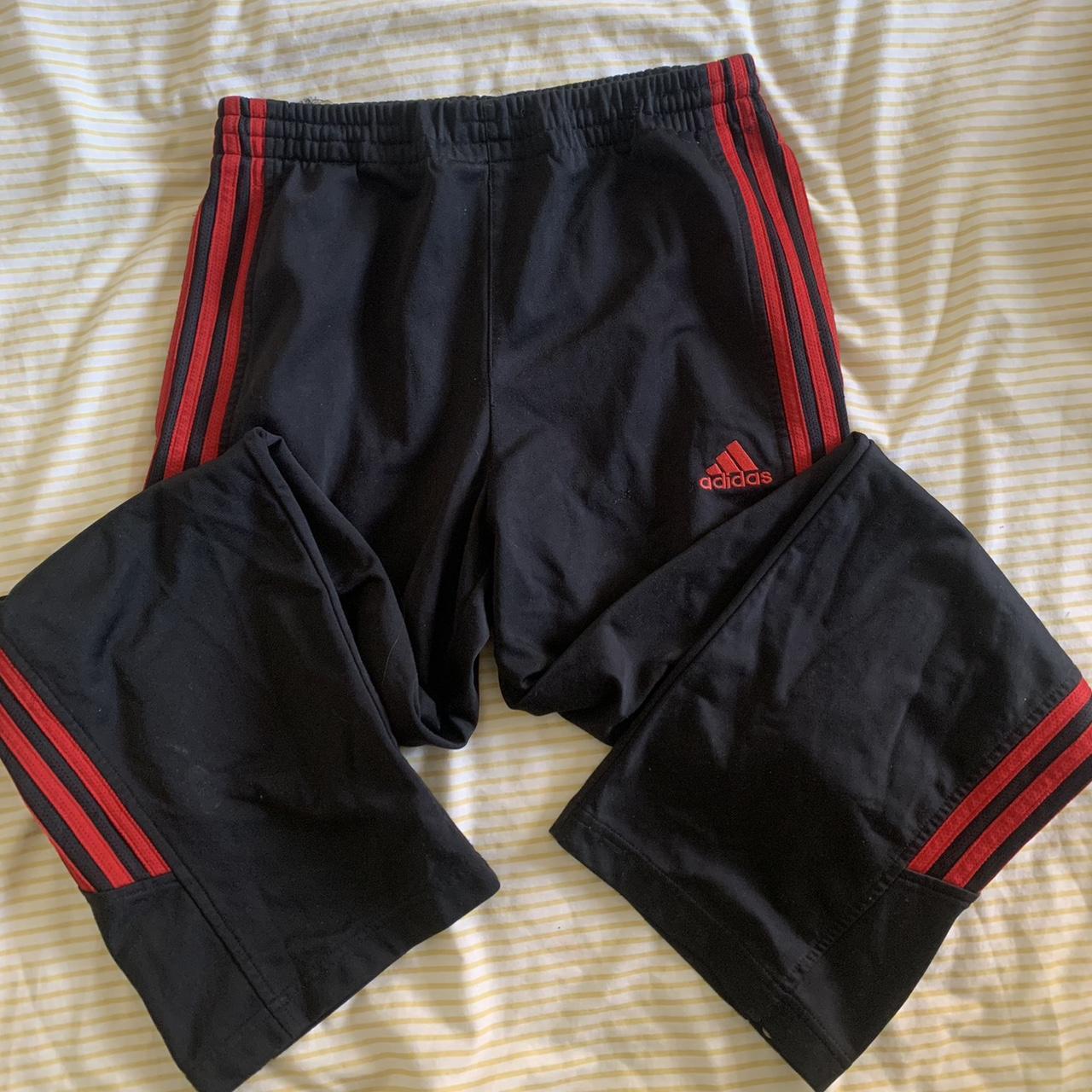 Adidas Women's Red and Black Joggerstracksuits Depop