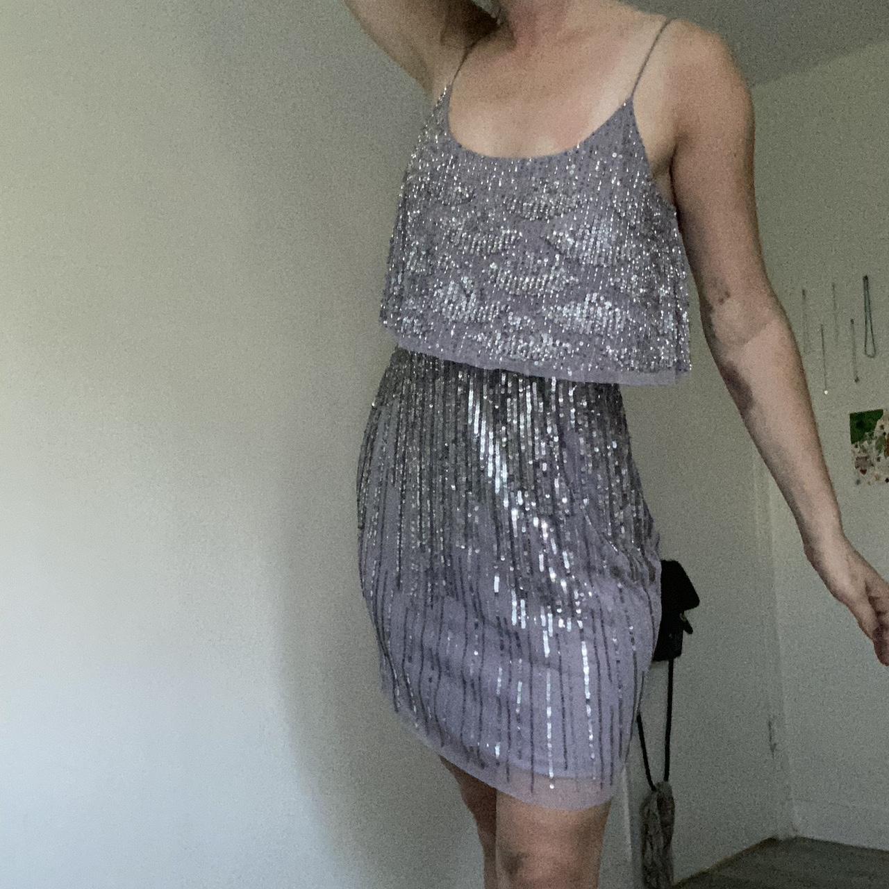 Aidan Mattox Women's Purple and Silver Dress