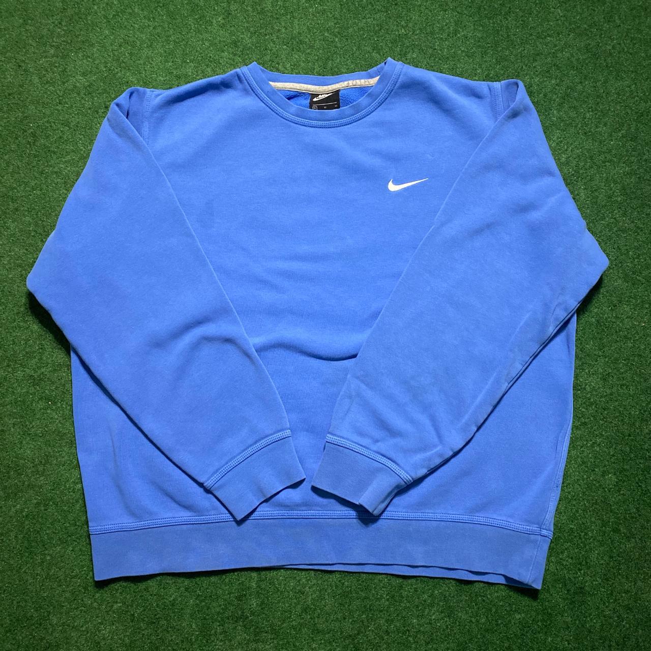Mens Nike Swoosh Crew Neck Sweater Royal Blue... Depop