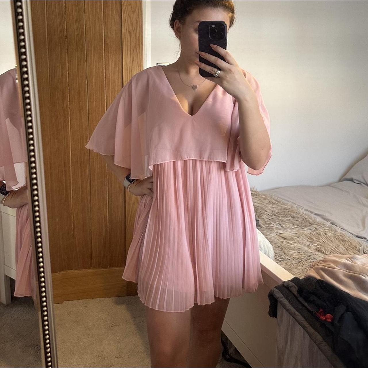 Pretty Little Thing Baby pink chiffon dress. V. Depop