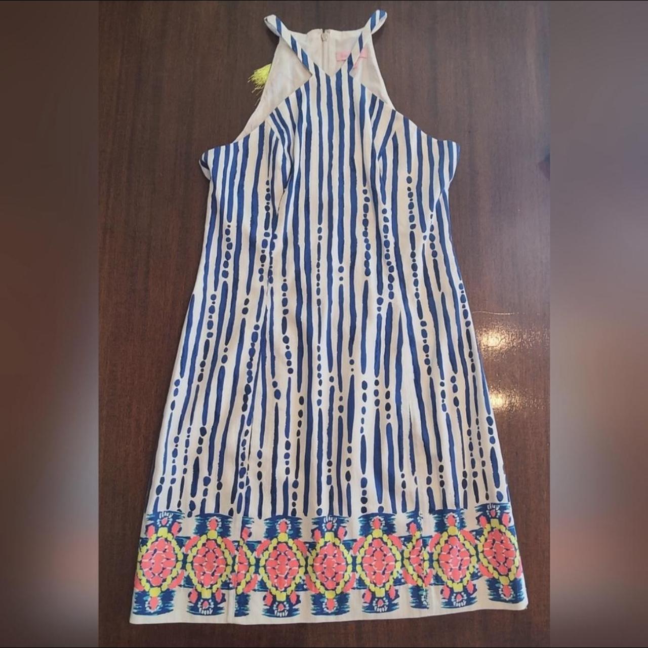 Lilly pulitzer blue striped dress hotsell