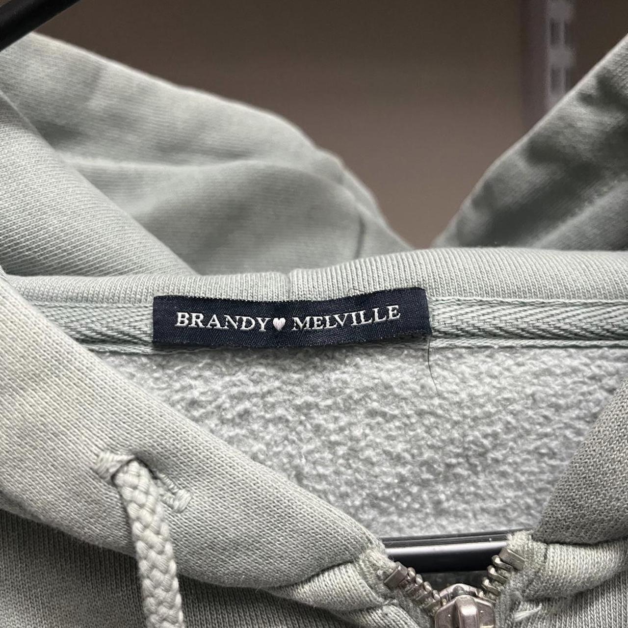 Brandy Melville Women's Blue And Green Hoodie | Depop