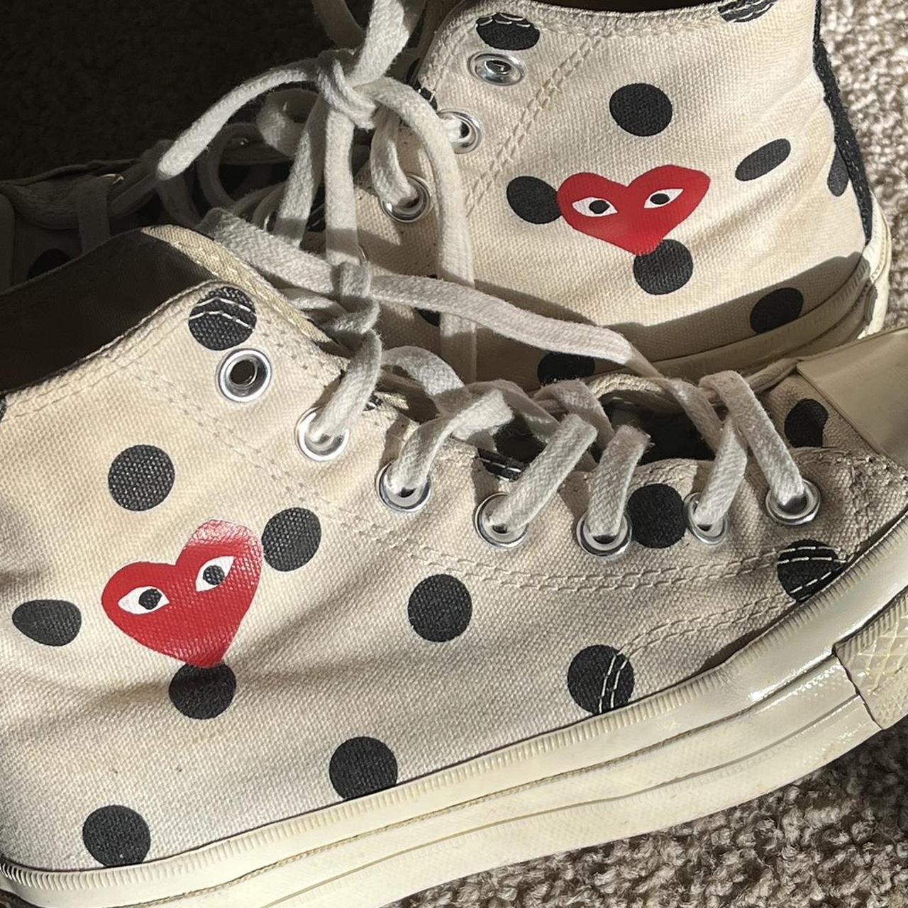 CDG polkadot converse size 4 in men size 6 in women. Depop