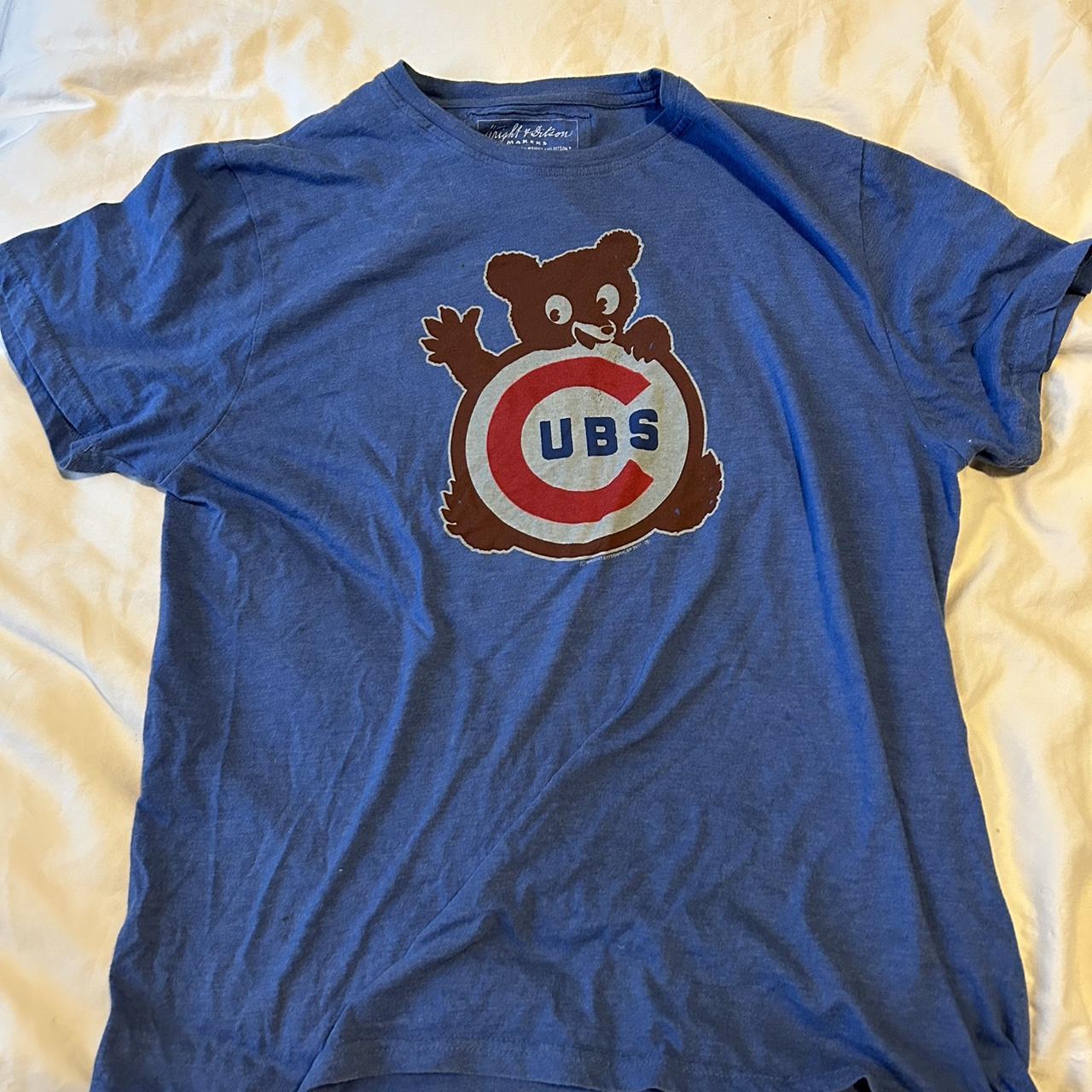 Wright and Ditson MLB Chicago Cubs Blue V-Neck Short - Depop