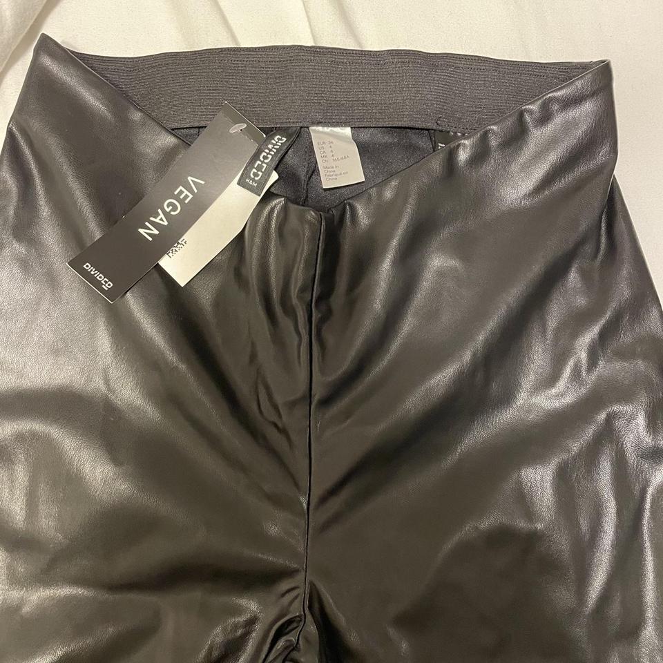 Brand New H&M Flared Leather Leggings Size 4, - Depop