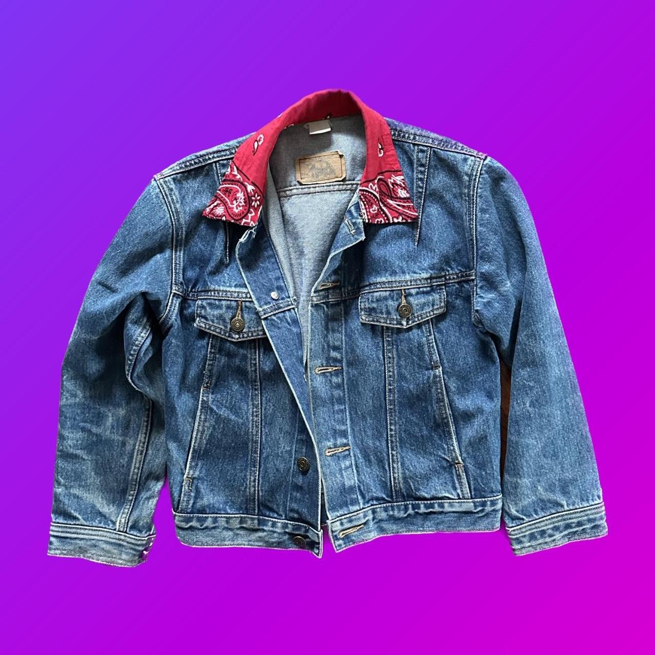 Red bandana hot sale jean jacket