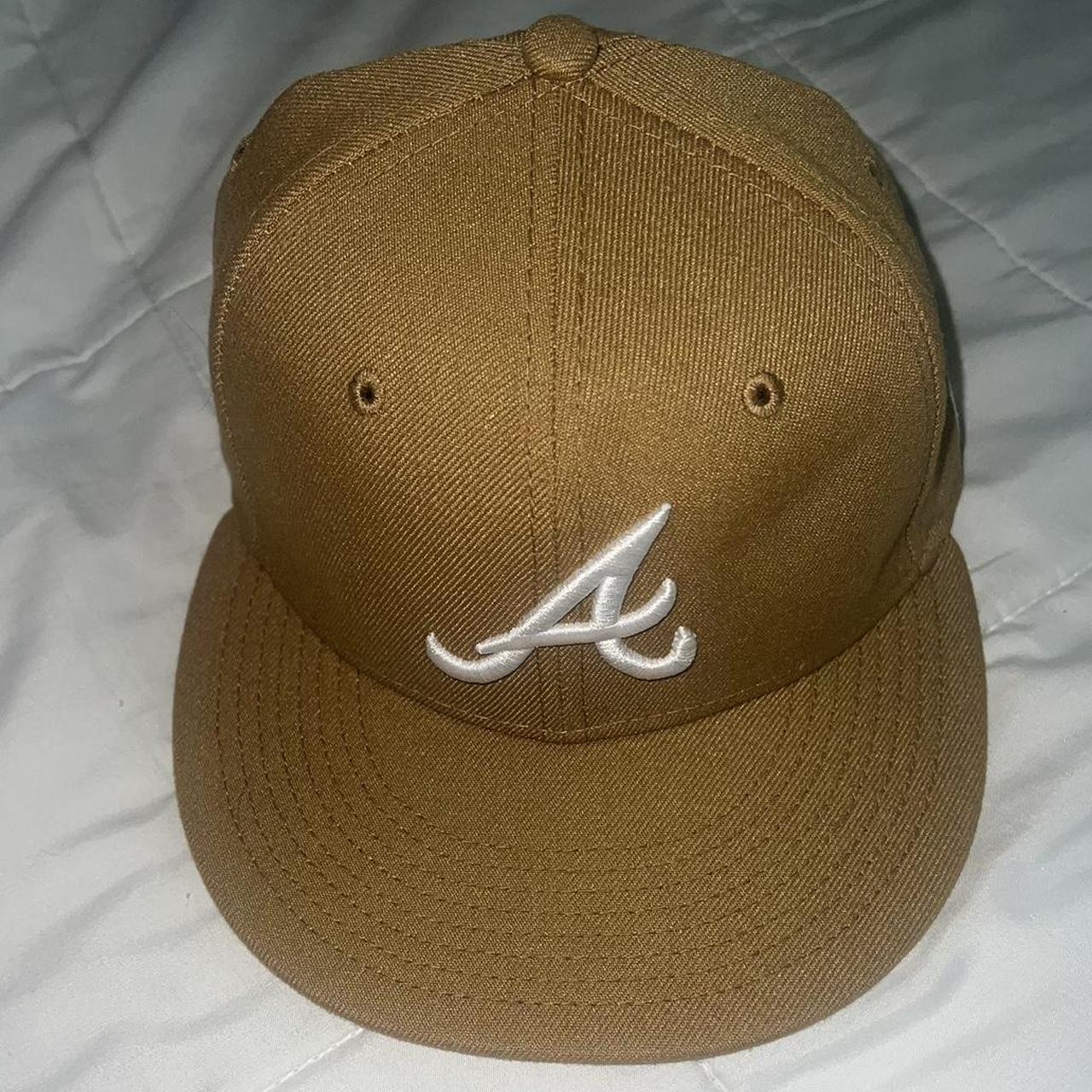 Men's New Era Tan Atlanta Braves Wheat 59FIFTY Fitted Hat