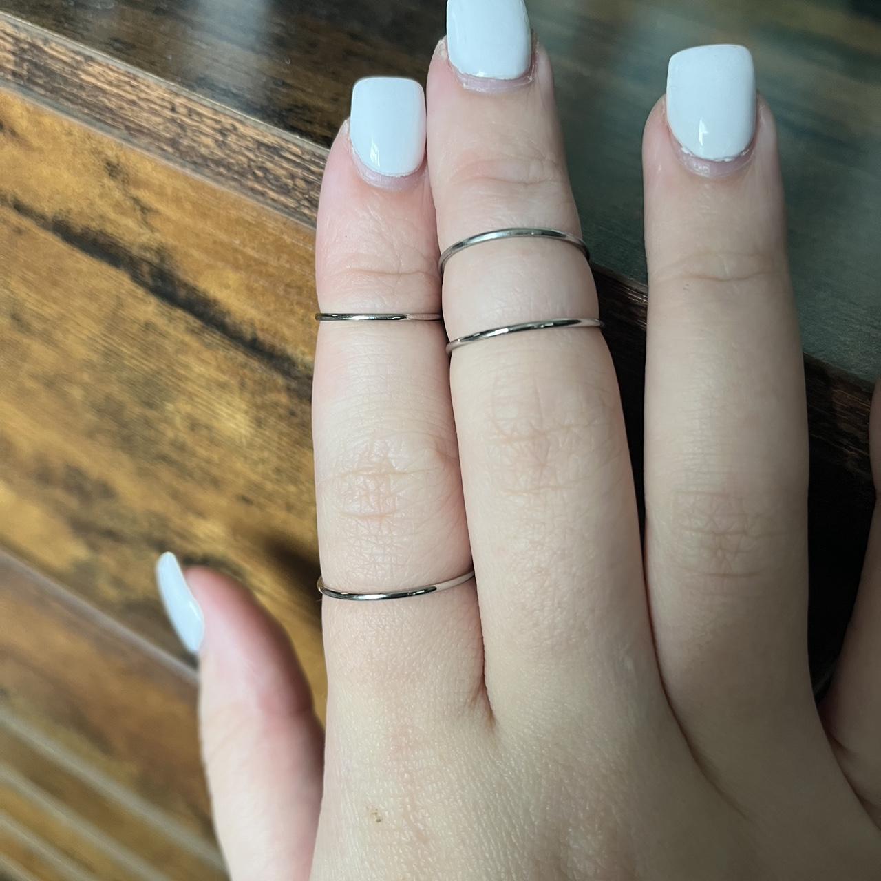 Set of 4 silver rings various sizes. rings Depop