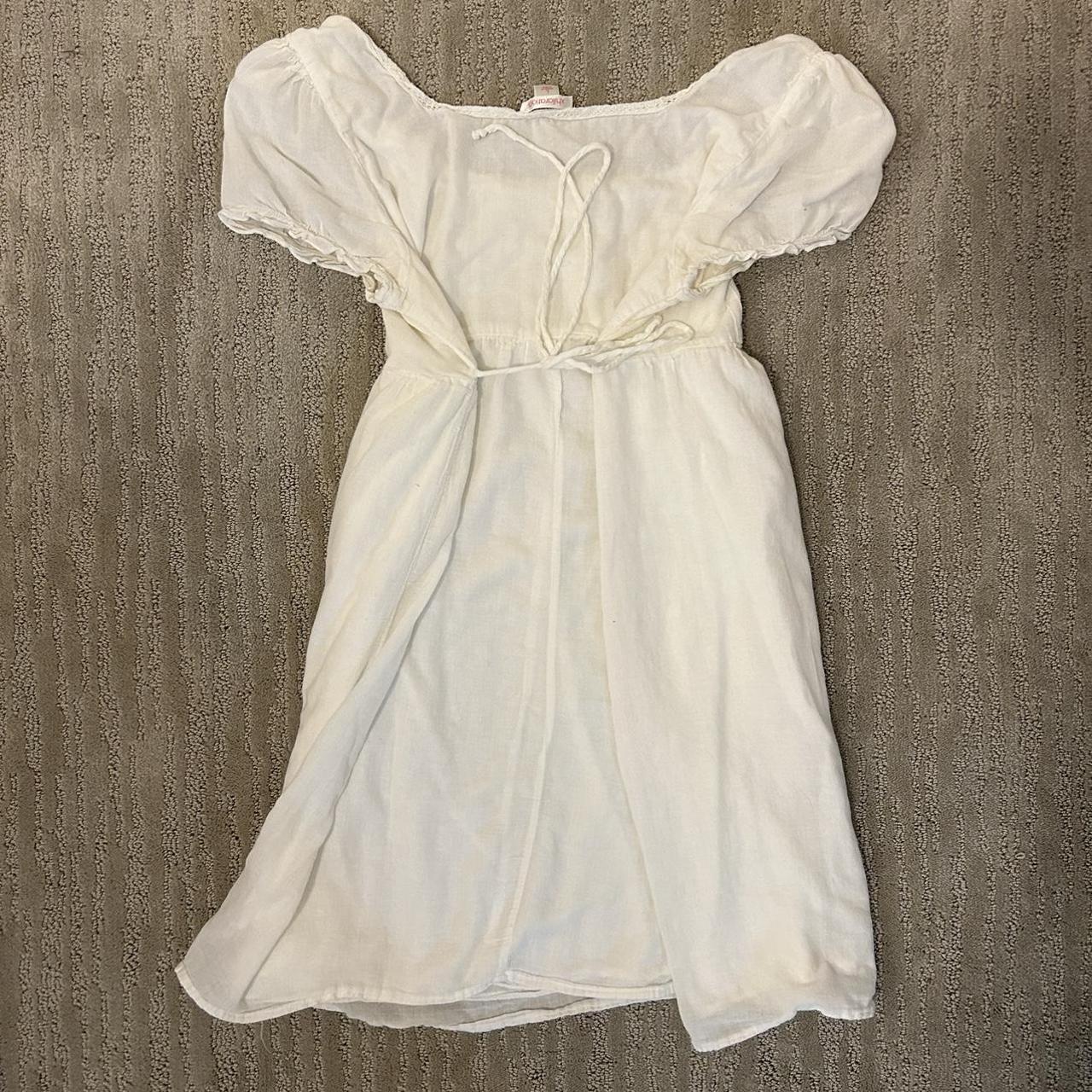 Peasant Bustier Cottagecore Coquette Tie Back White... - Depop