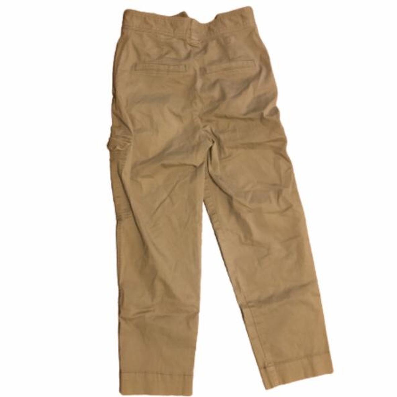 h&m high rise tan cargo pants fits small-medium - Depop