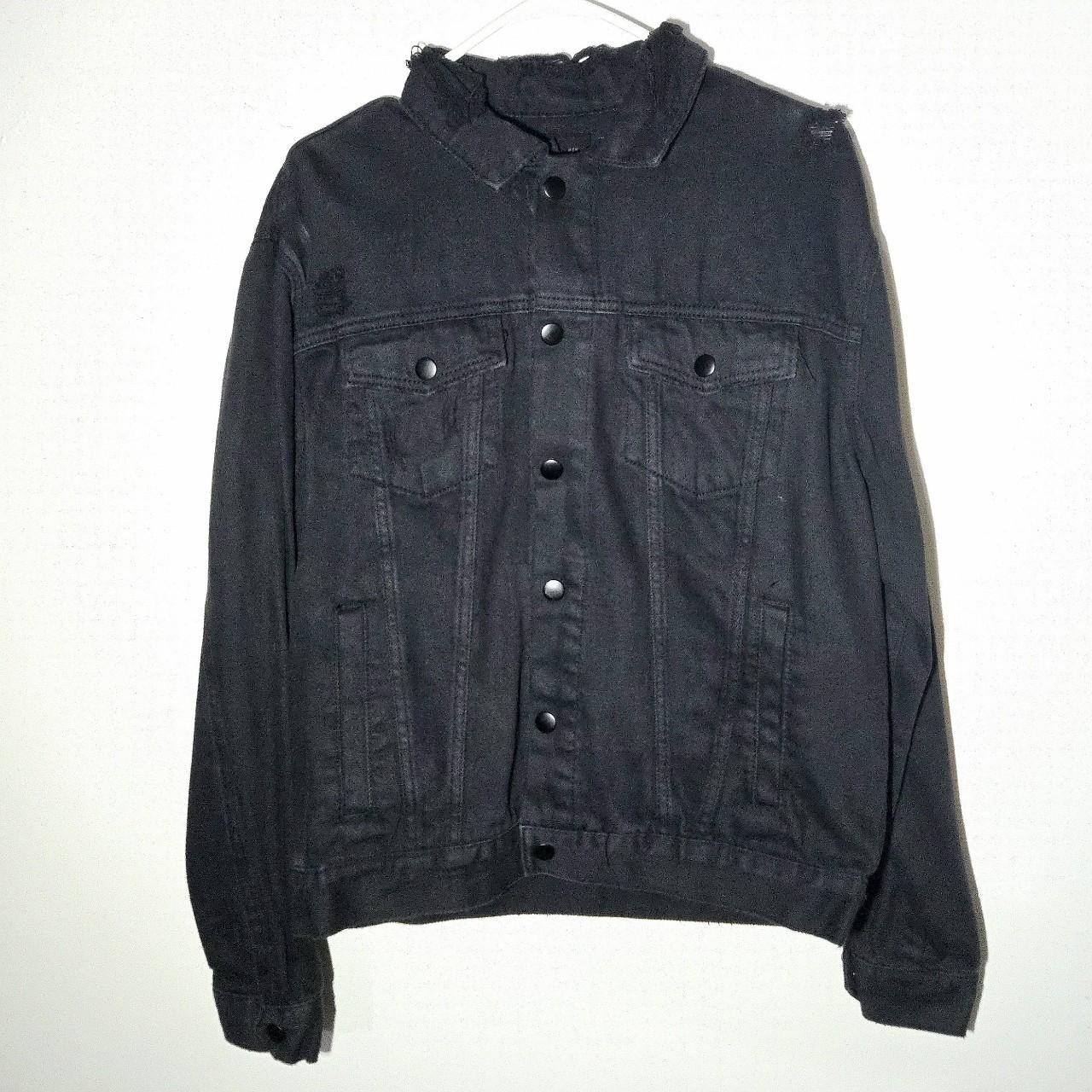 Black denim jacket forever 21 mens best sale